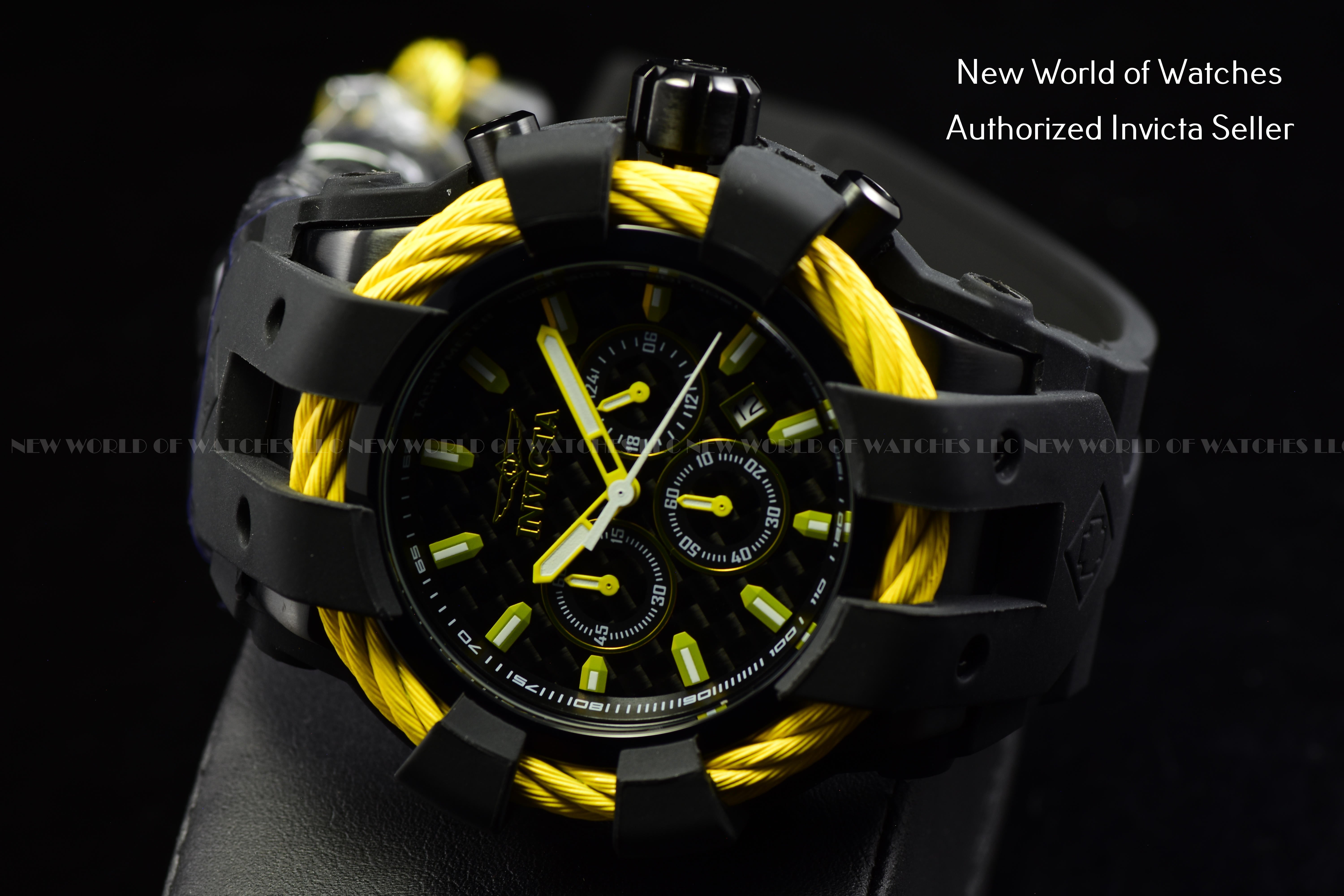 Invicta Men's BOLT Sports Chronograph BLACK Superluminova Dial 48mm Quartz Watc