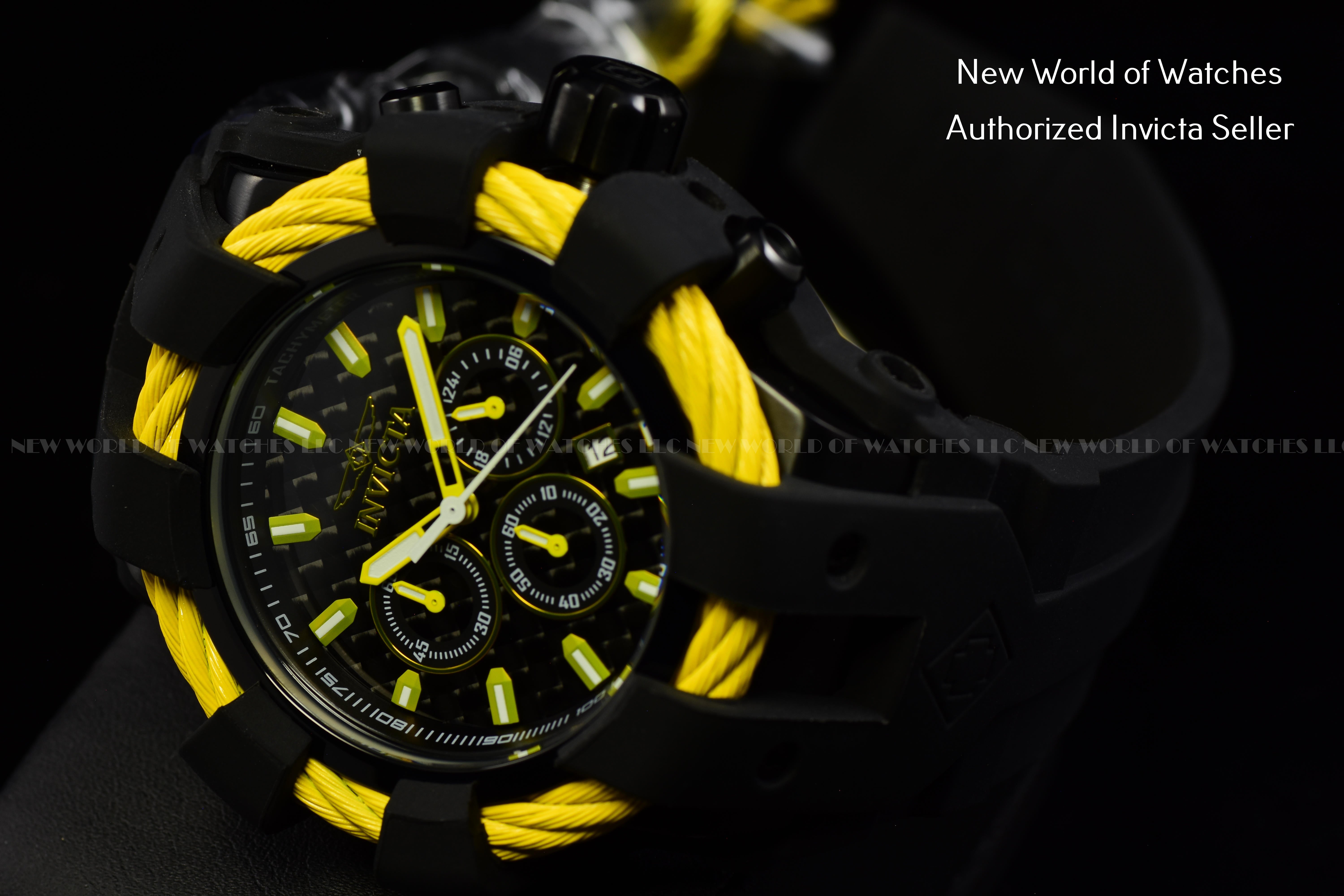 Invicta Men's BOLT Sports Chronograph BLACK Superluminova Dial 48mm Quartz Watc