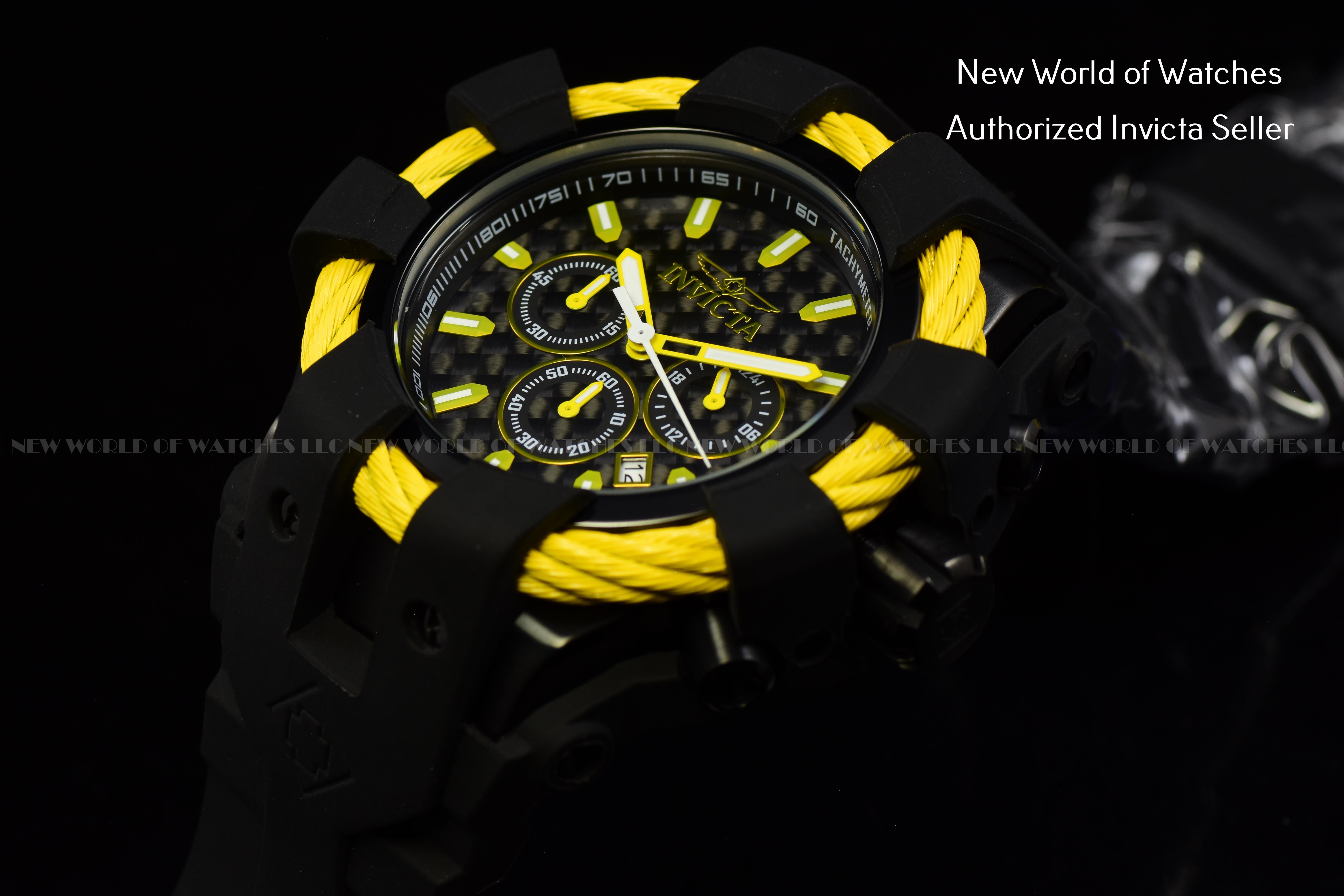 Invicta Men's BOLT Sports Chronograph BLACK Superluminova Dial 48mm Quartz Watc
