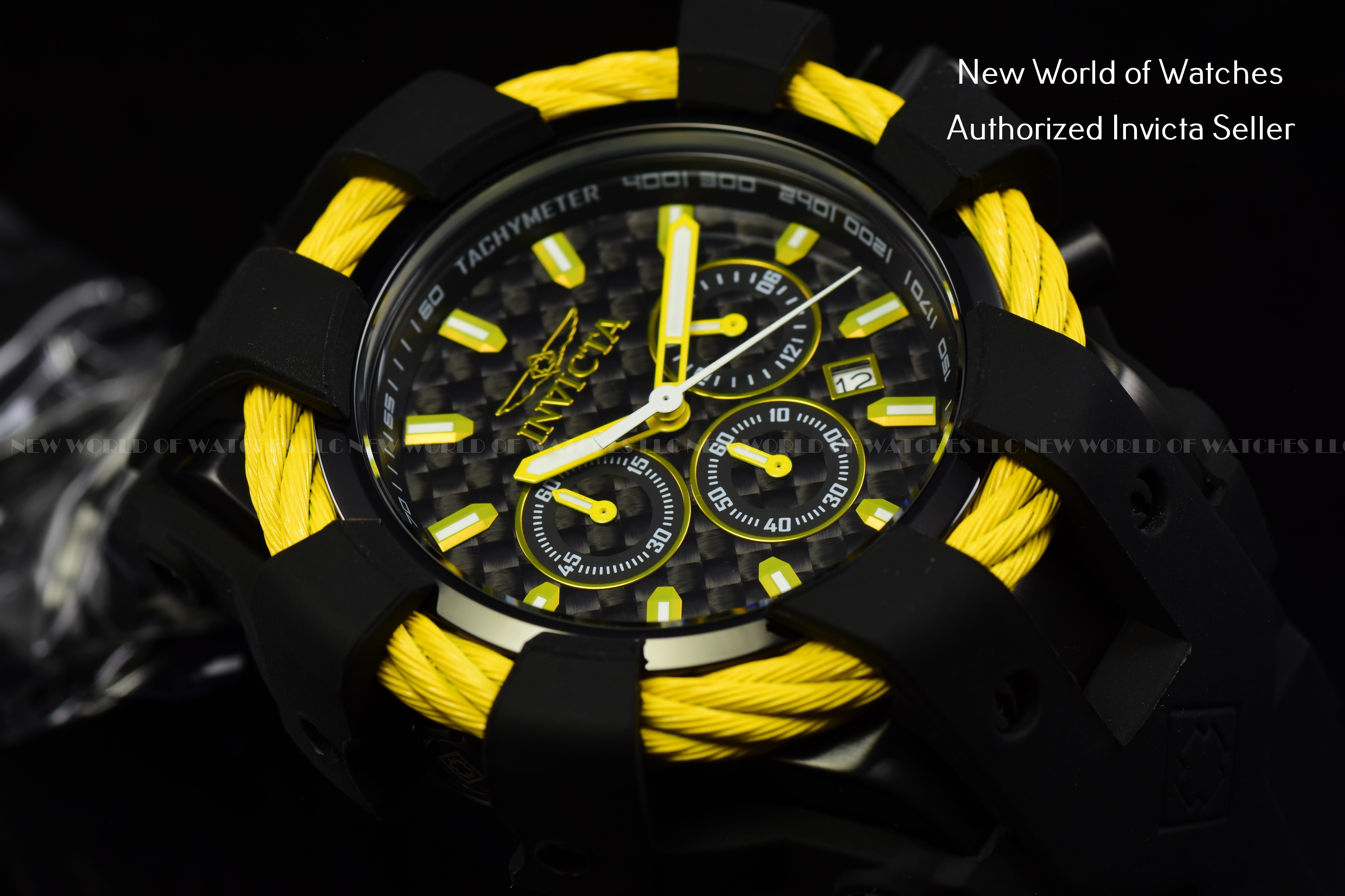 Invicta Men's BOLT Sports Chronograph BLACK Superluminova Dial 48mm Quartz Watc