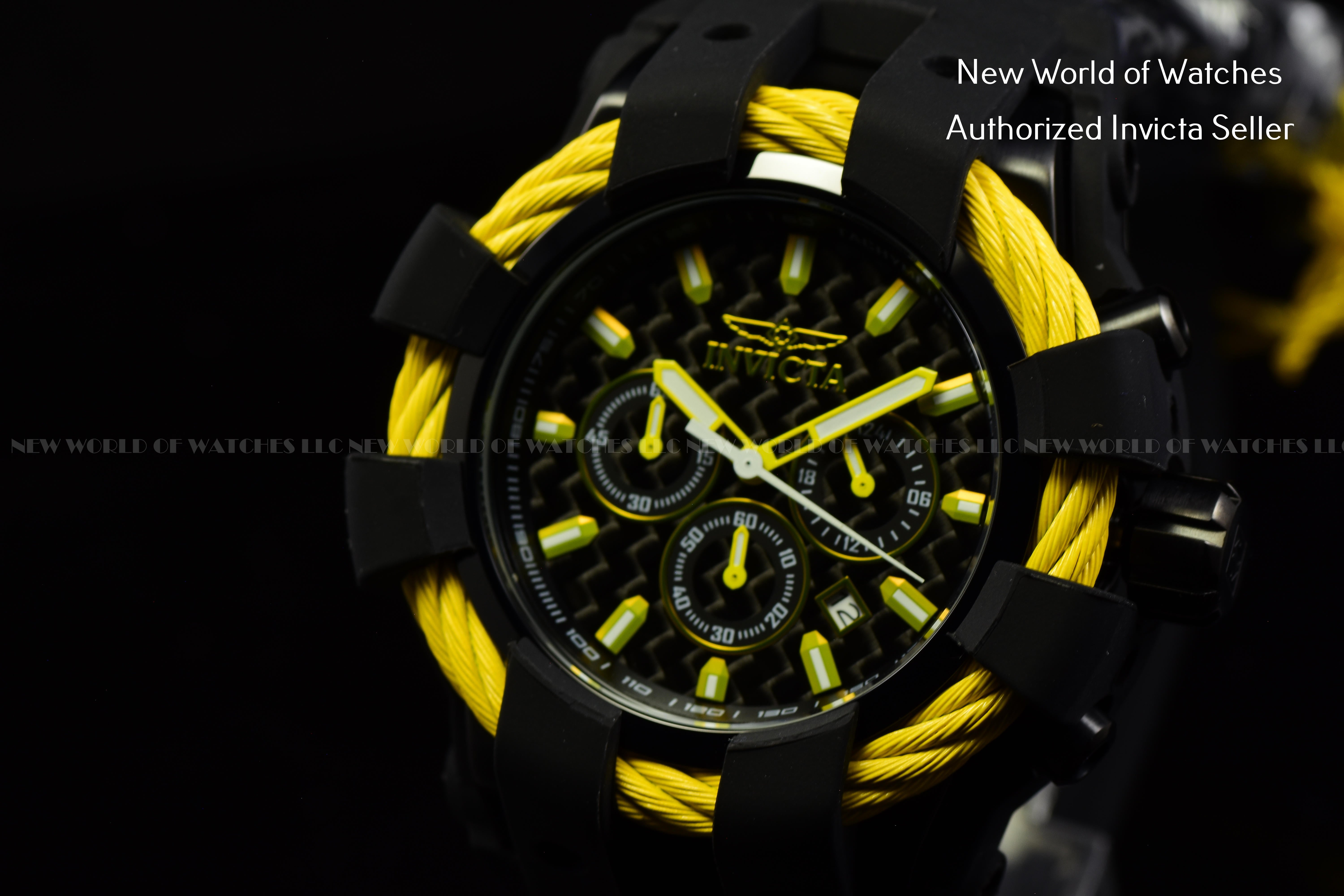 Invicta Men's BOLT Sports Chronograph BLACK Superluminova Dial 48mm Quartz Watc