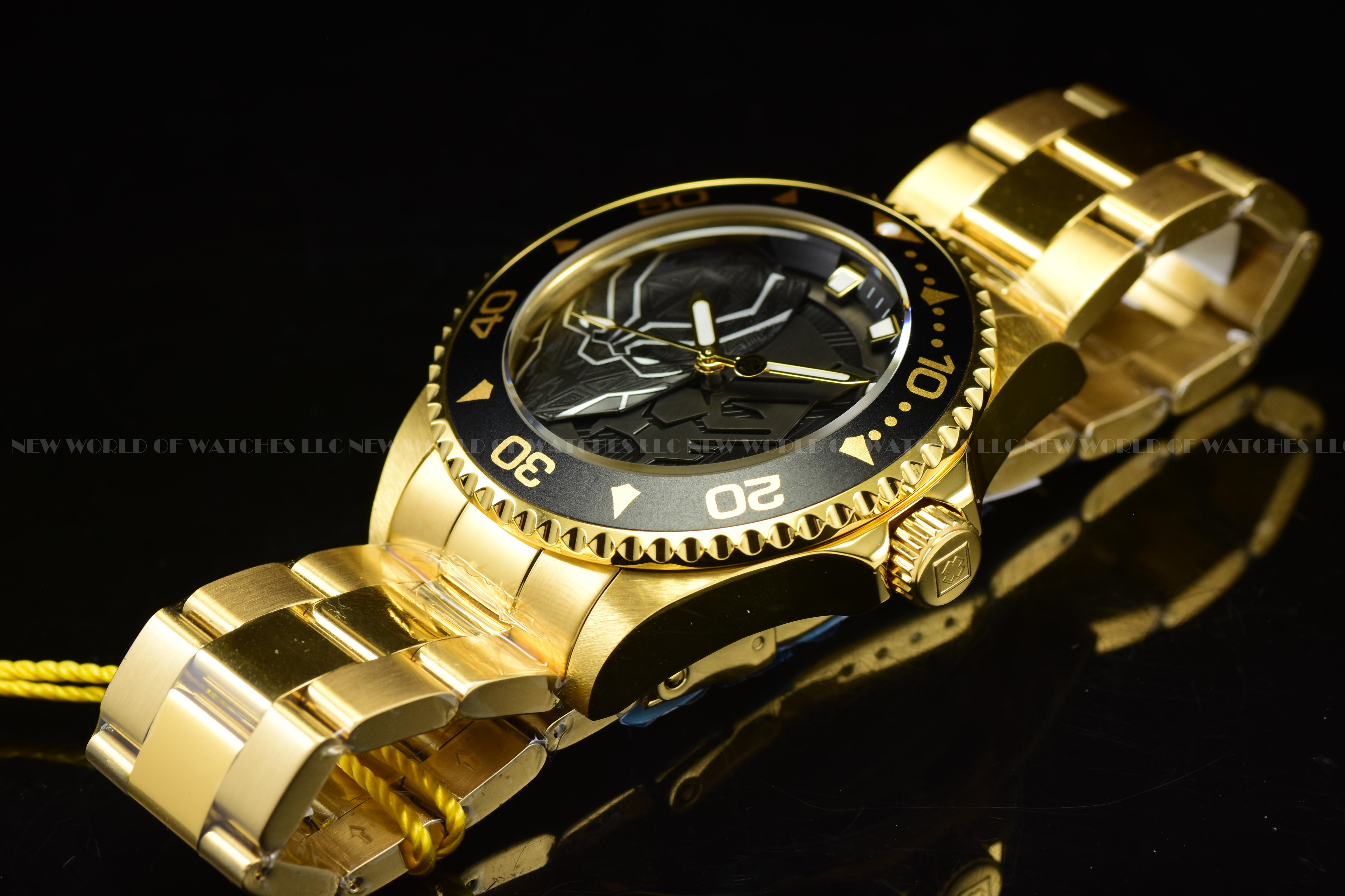 RARE Invicta Men's  Marvel BLACK PANTHER 44mm Limited Edition Gold Quartz Watch