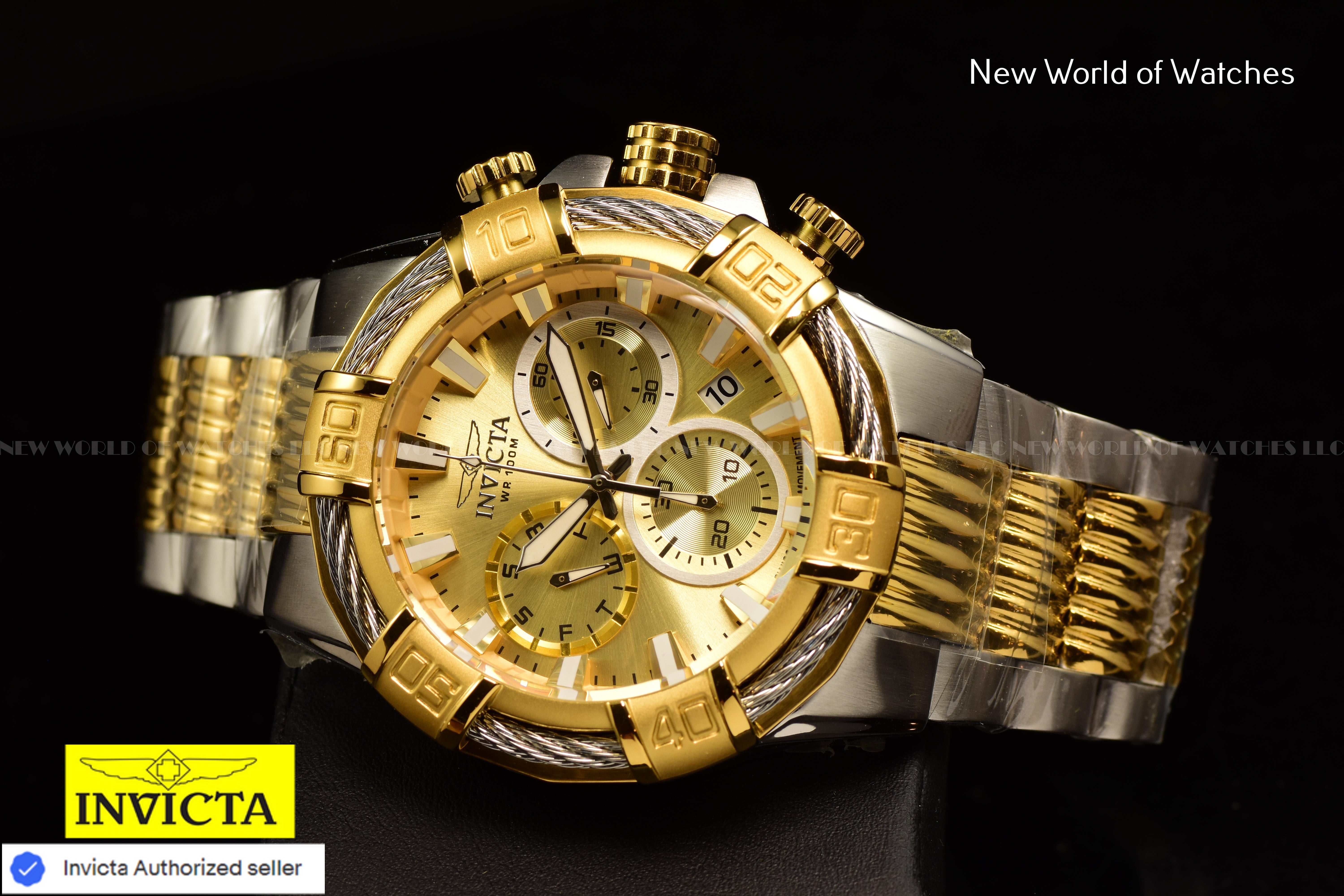 Invicta Bolt 51mm Two Tone Chronograph Stainless Steel Swiss Men's Watch