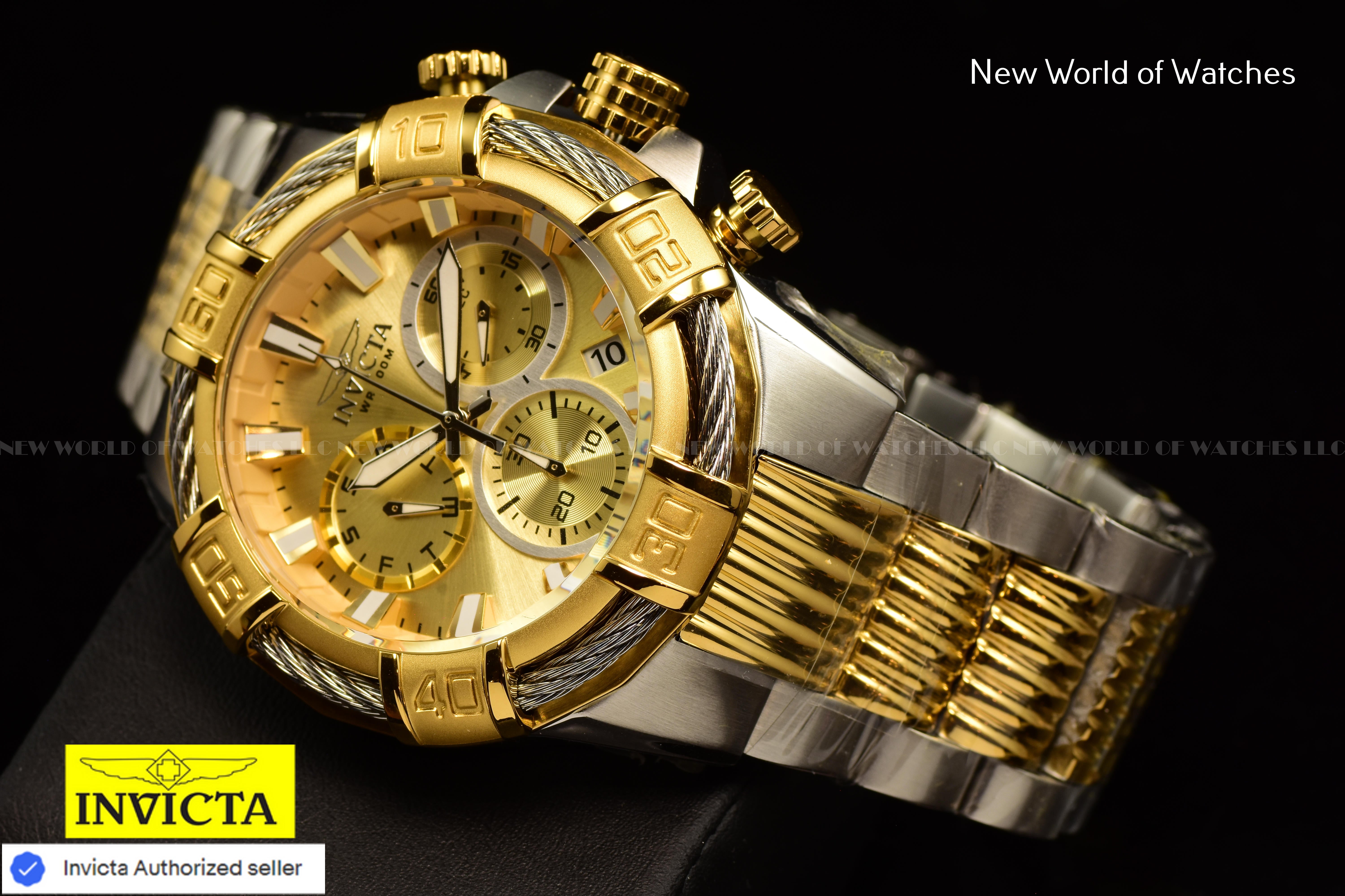 Invicta Bolt 51mm Two Tone Chronograph Stainless Steel Swiss Men's Watch