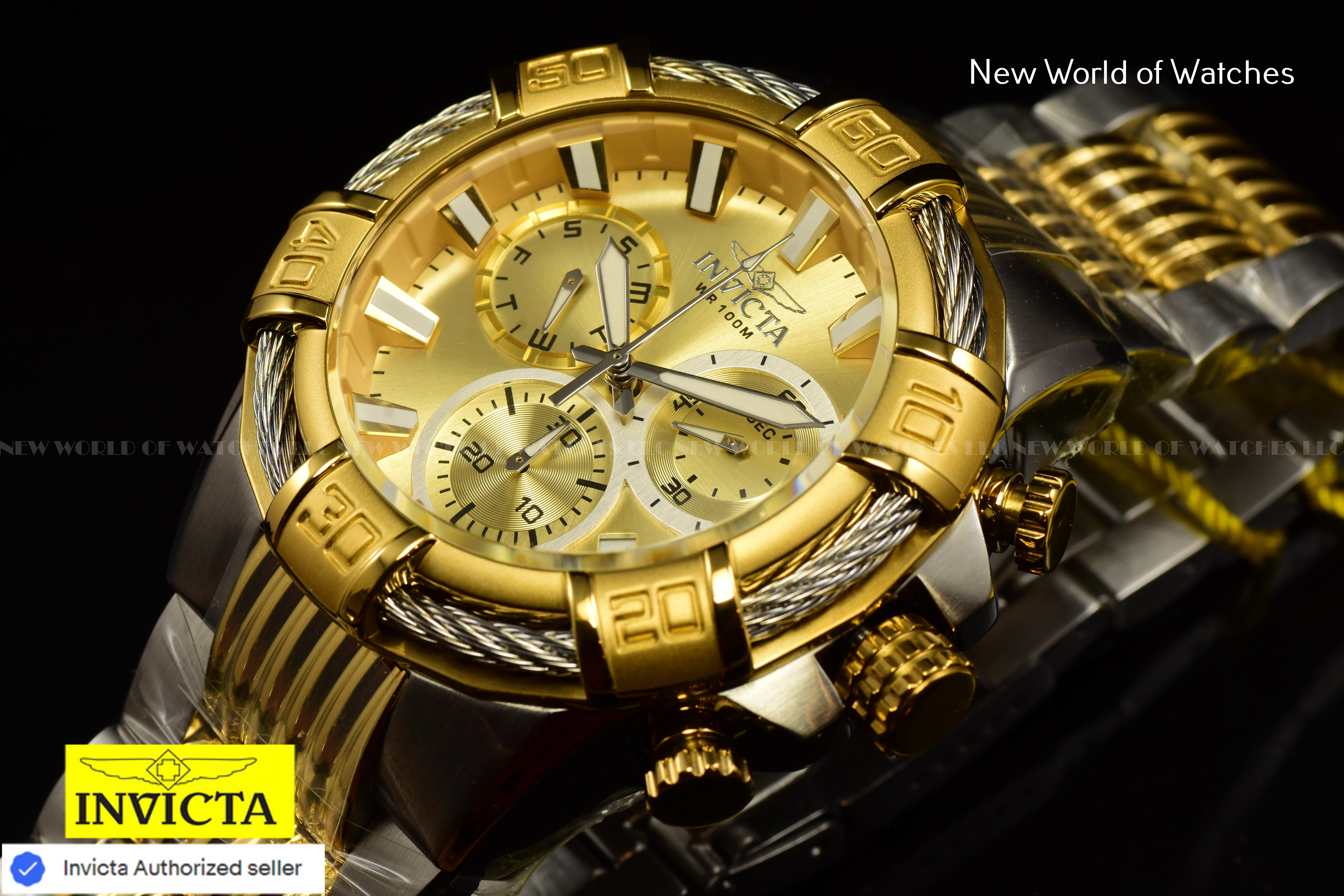 Invicta Bolt 51mm Two Tone Chronograph Stainless Steel Swiss Men's Watch