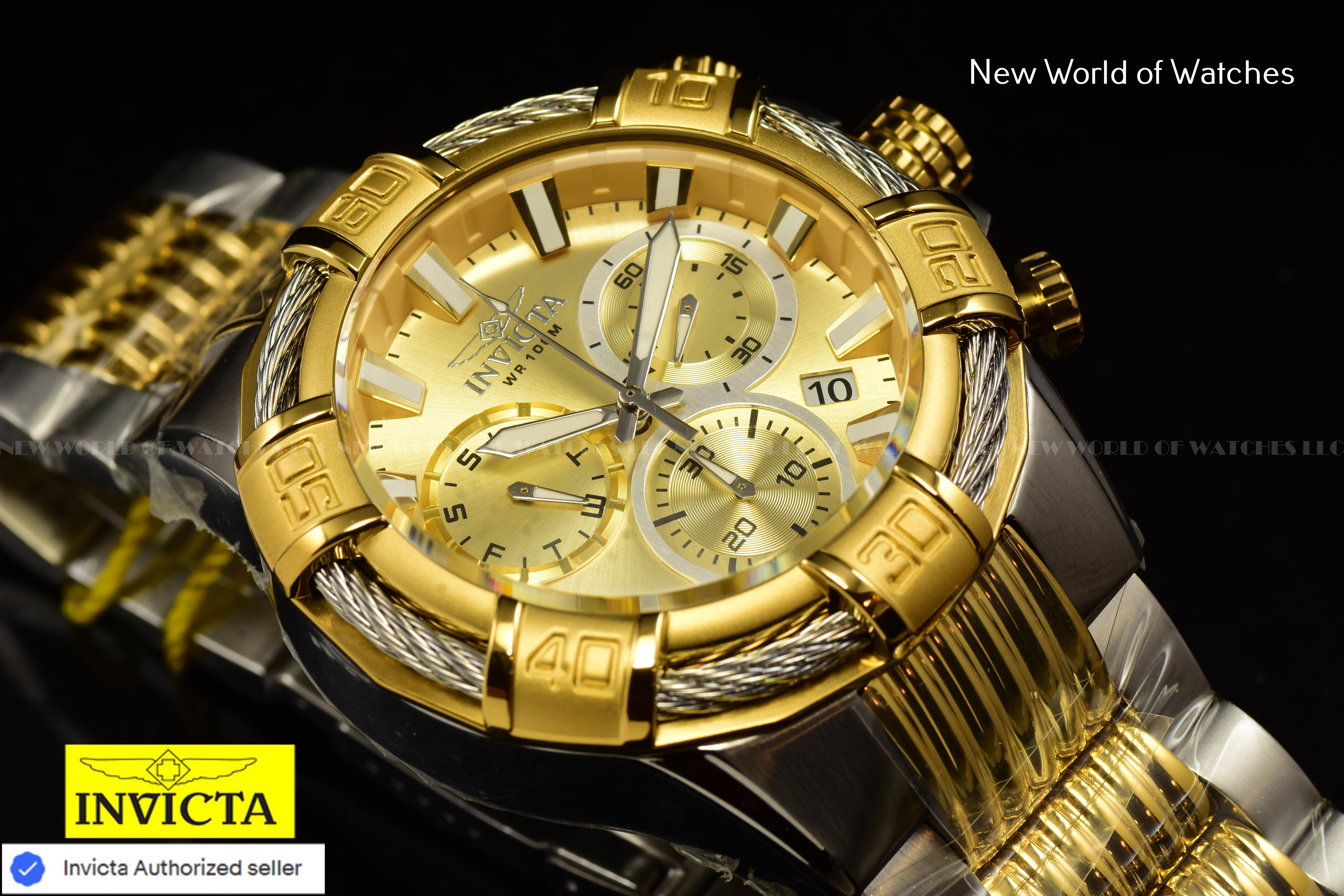 Invicta Bolt 51mm Two Tone Chronograph Stainless Steel Swiss Men's Watch