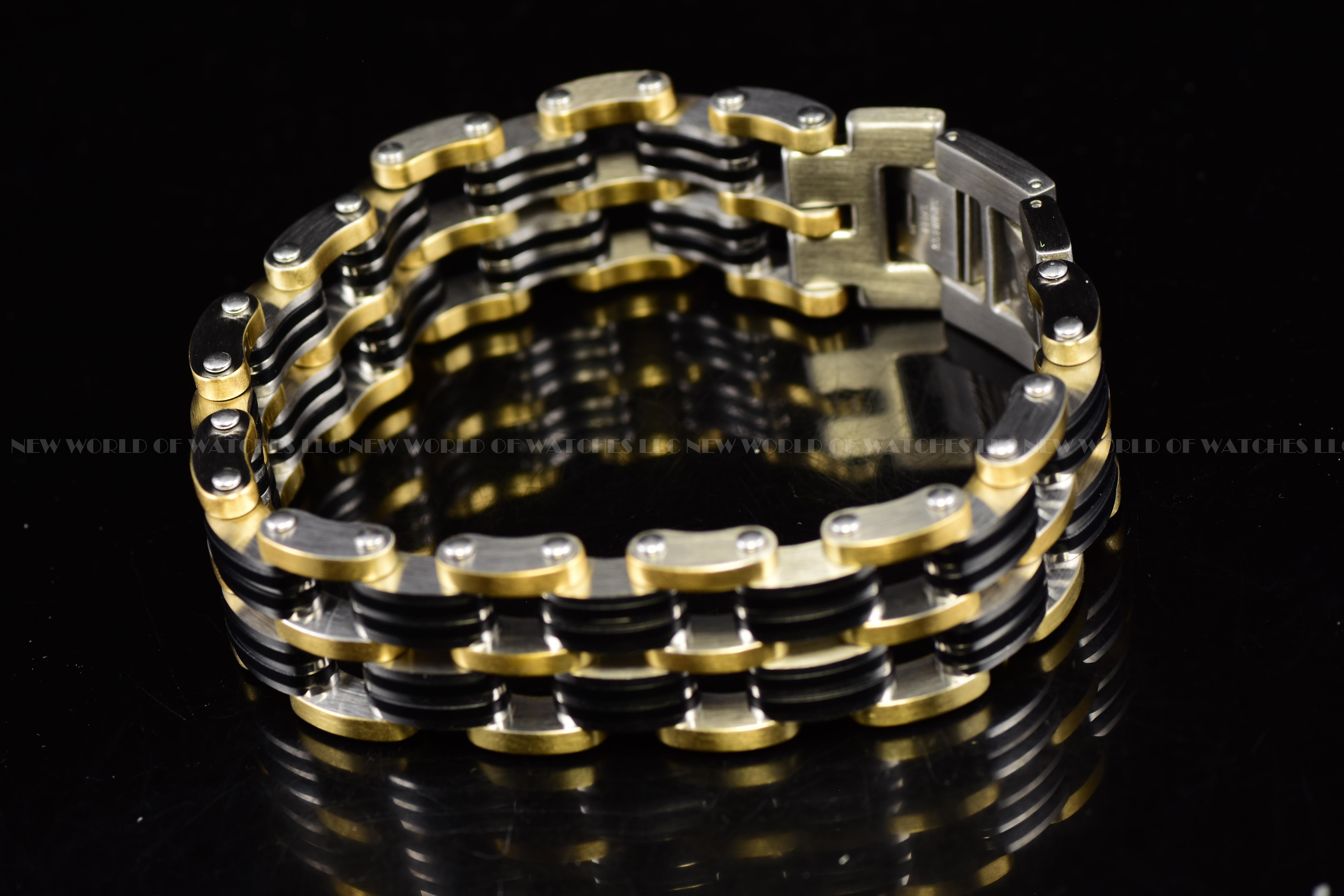 Invicta Men's Elements GOLD/BLACK Stainless Steel Chain Bracelet-30342 NEW