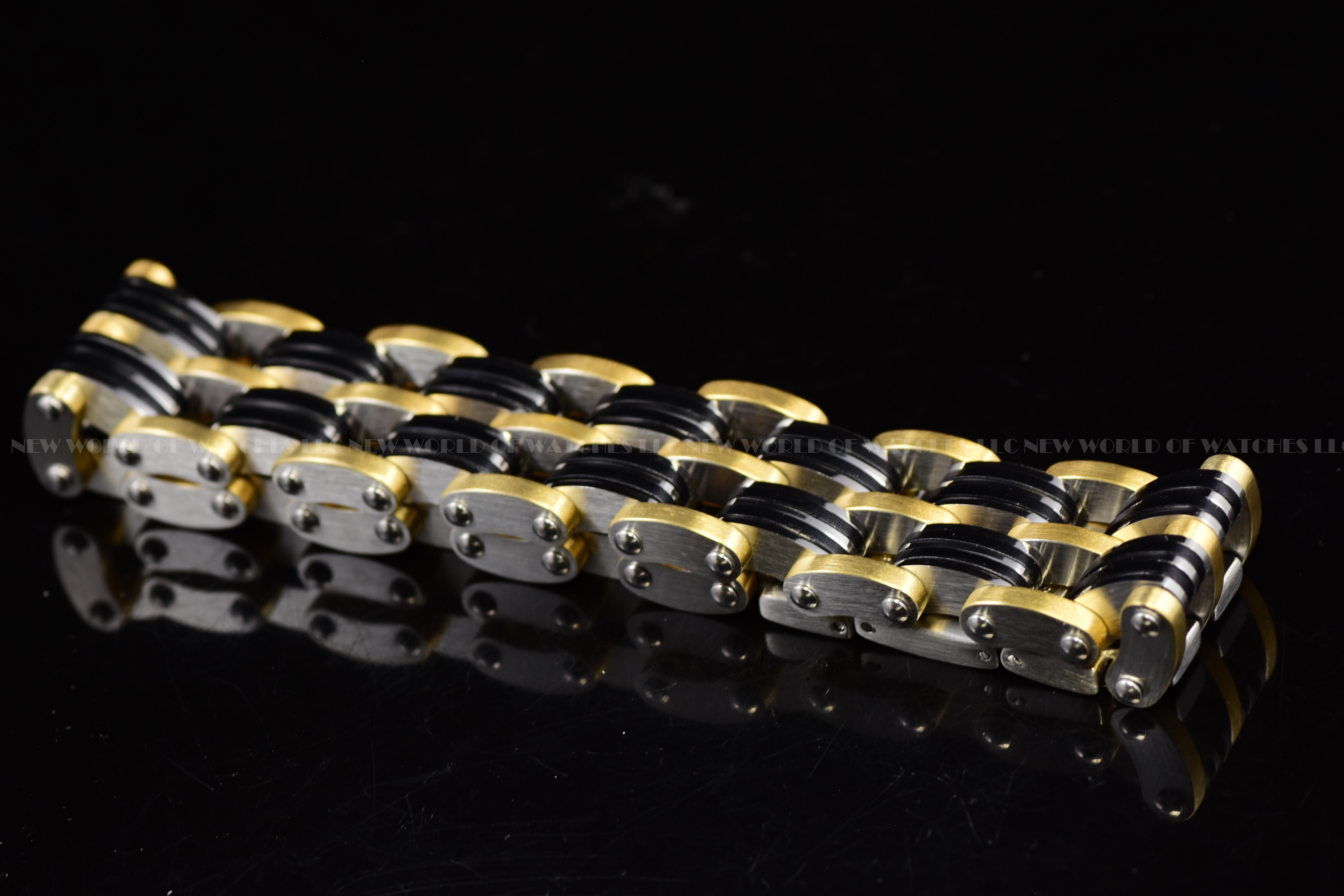 Invicta Men's Elements GOLD/BLACK Stainless Steel Chain Bracelet-30342 NEW