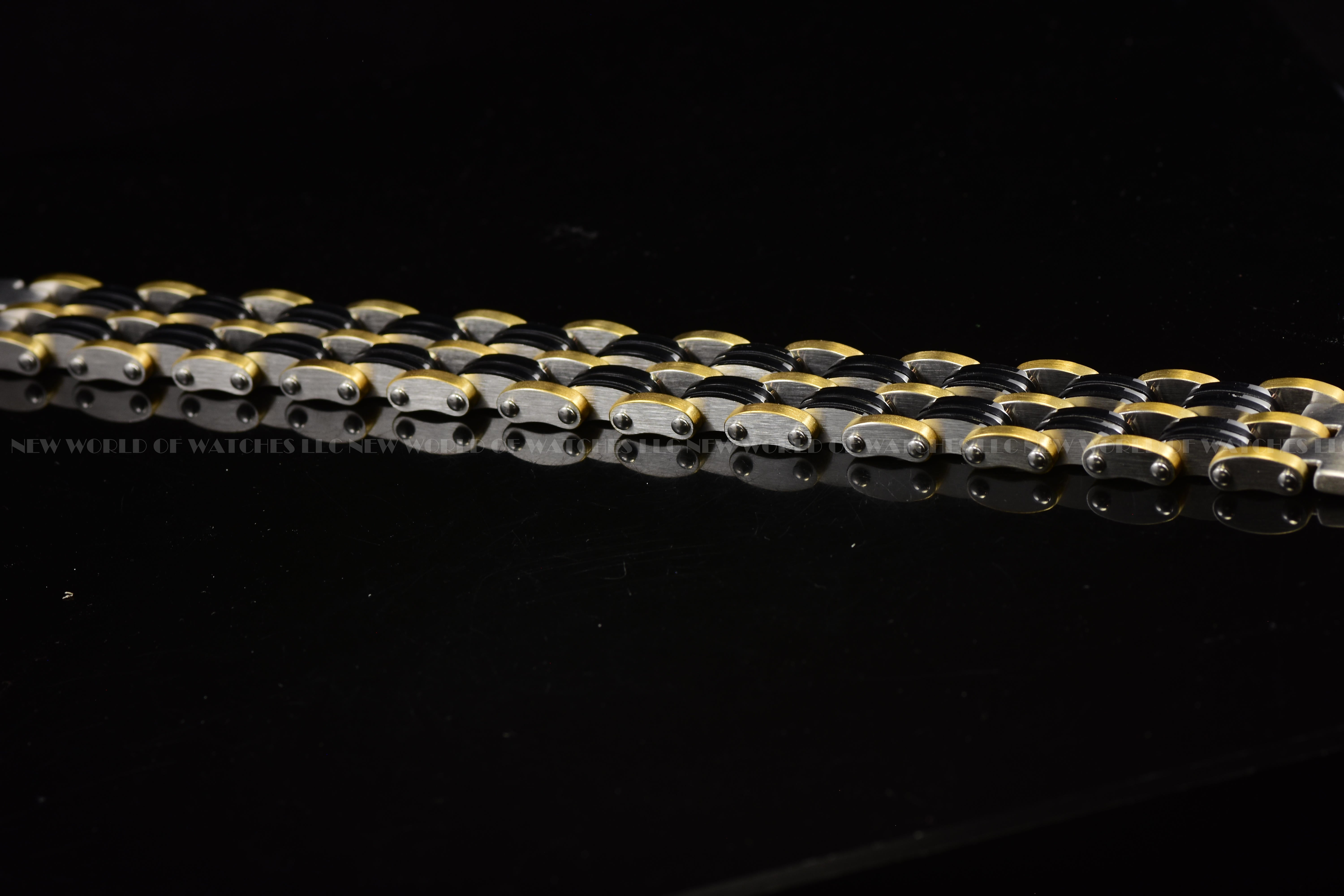 Invicta Men's Elements GOLD/BLACK Stainless Steel Chain Bracelet-30342 NEW