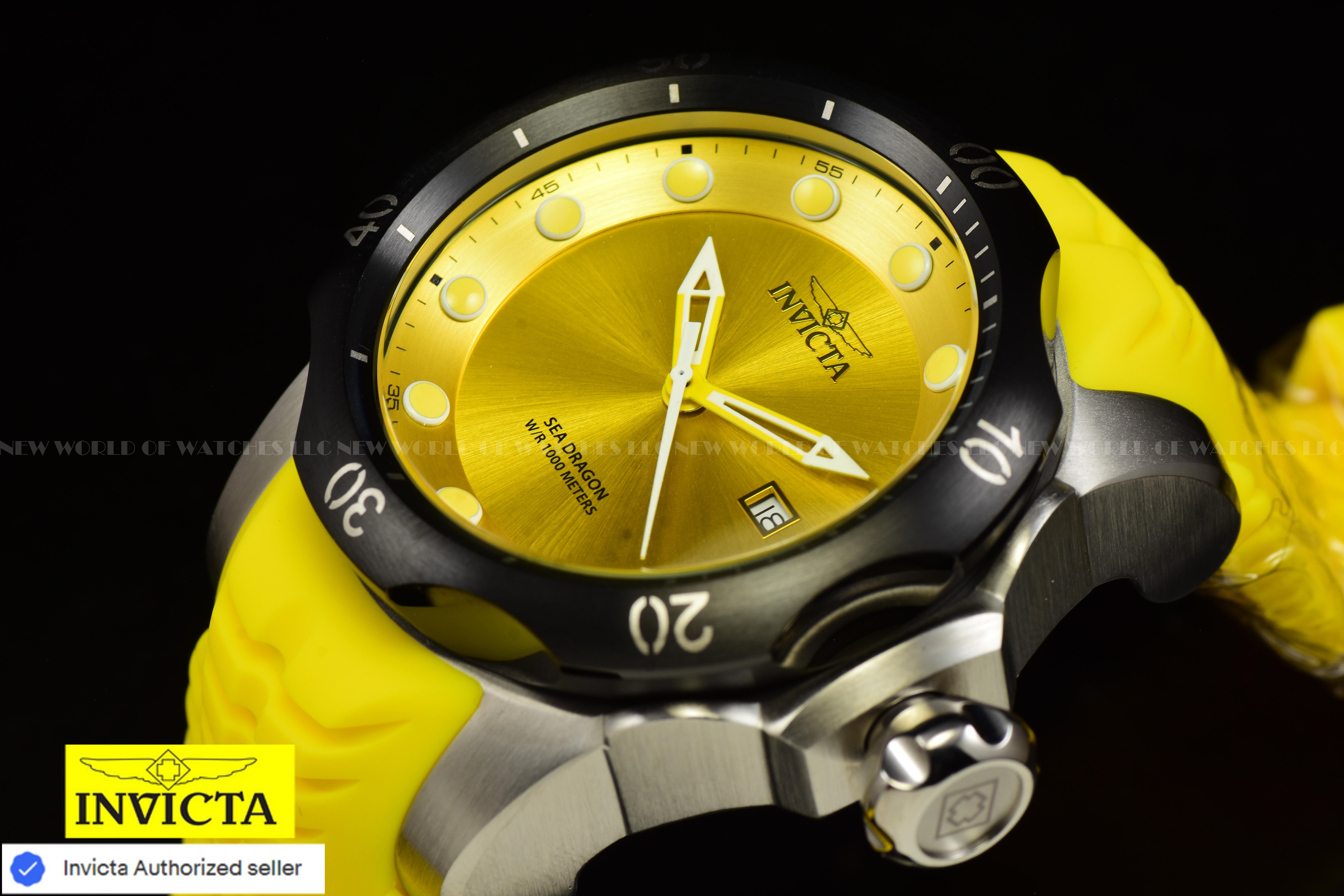 Invicta 45492 Venom Sea Dragon 53.7mm Dial Quartz Yellow Men's Watch