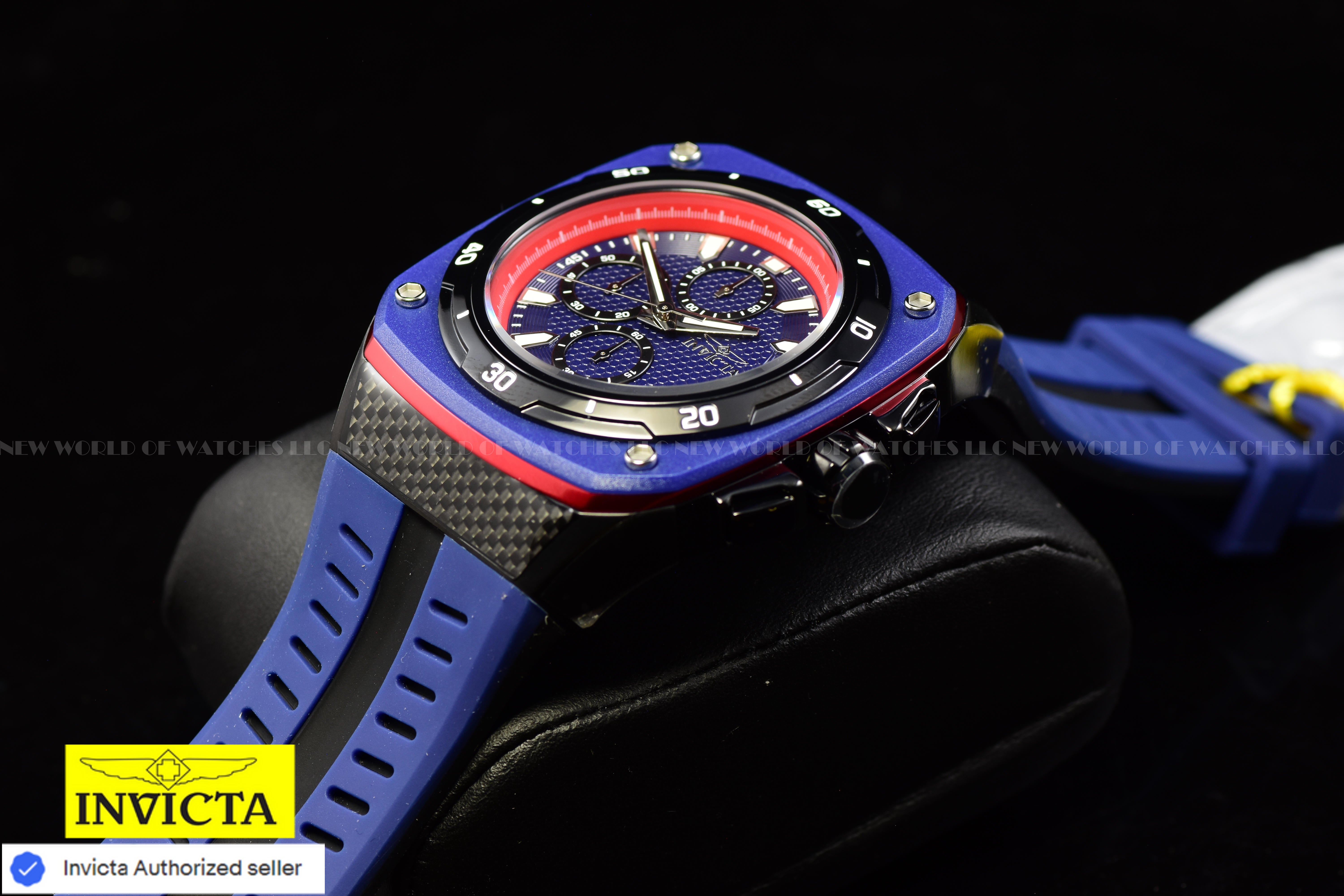 NEW Invicta Men's 46mm SPEEDWAY SUPERCHARGER Chrono BLUE DIAL Blue Tone SS Watch
