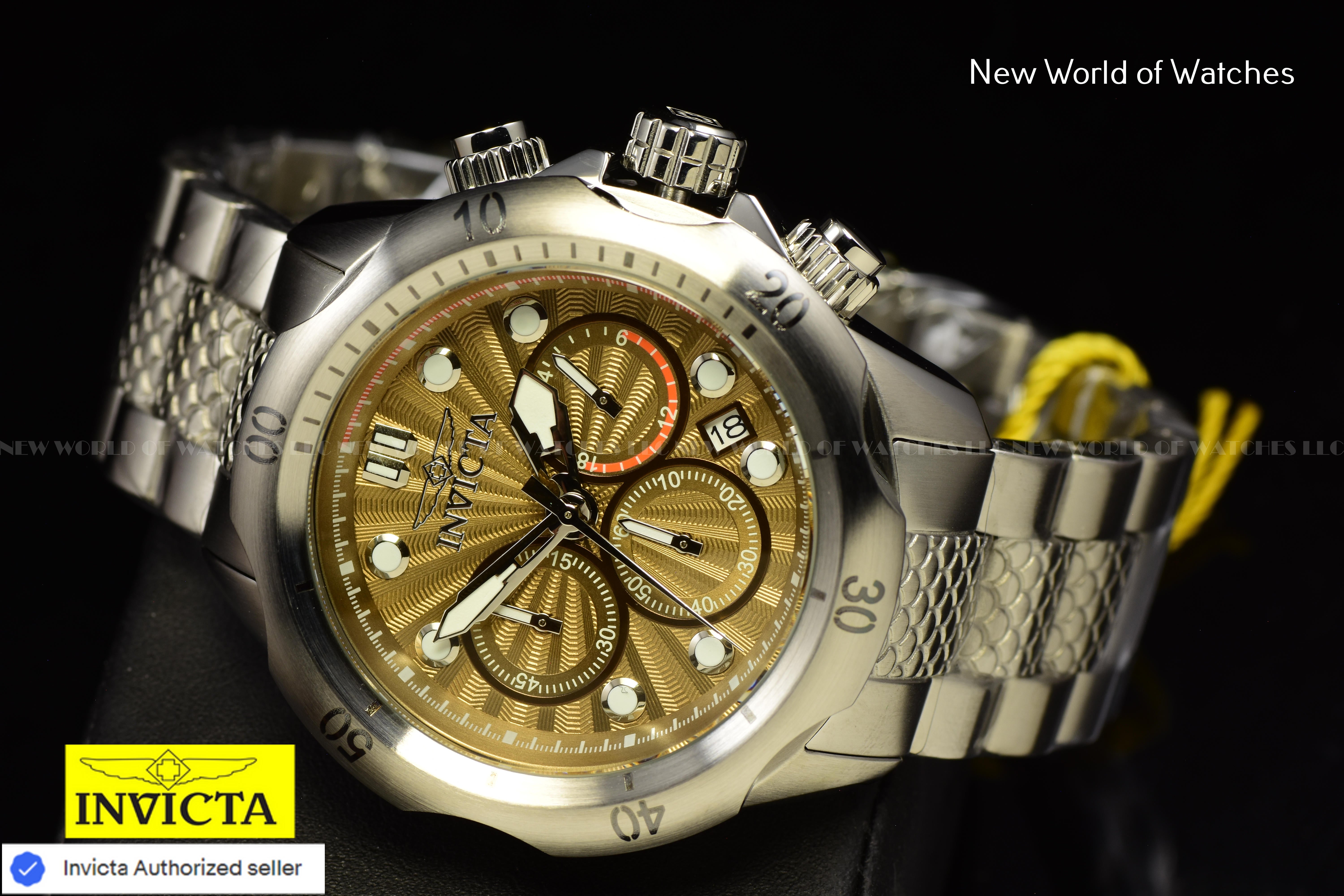 Invicta Racing Chronograph KHAKI DIAL 45 mm Stainless Steel Men's  Watch 47751