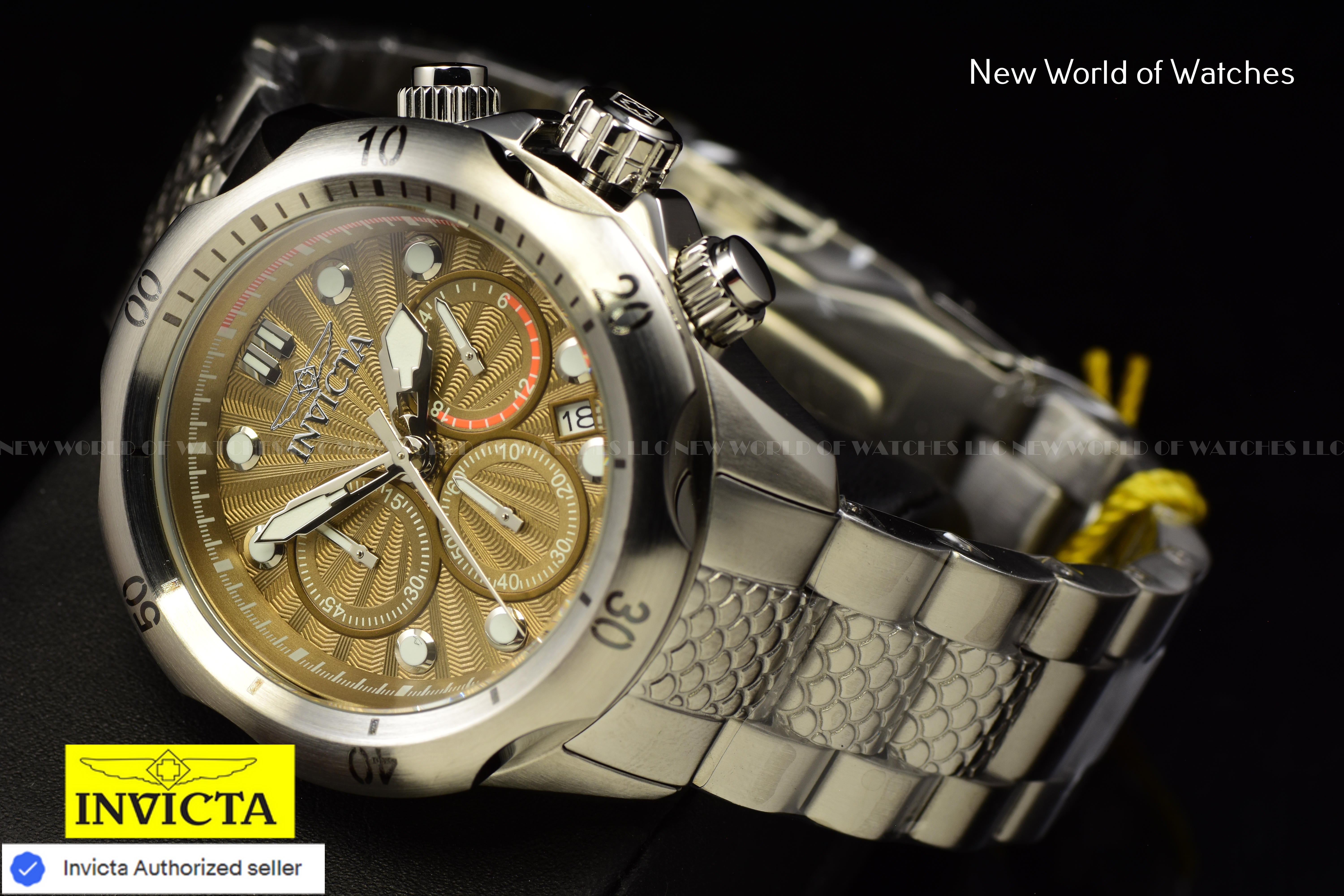 Invicta Racing Chronograph KHAKI DIAL 45 mm Stainless Steel Men's  Watch 47751