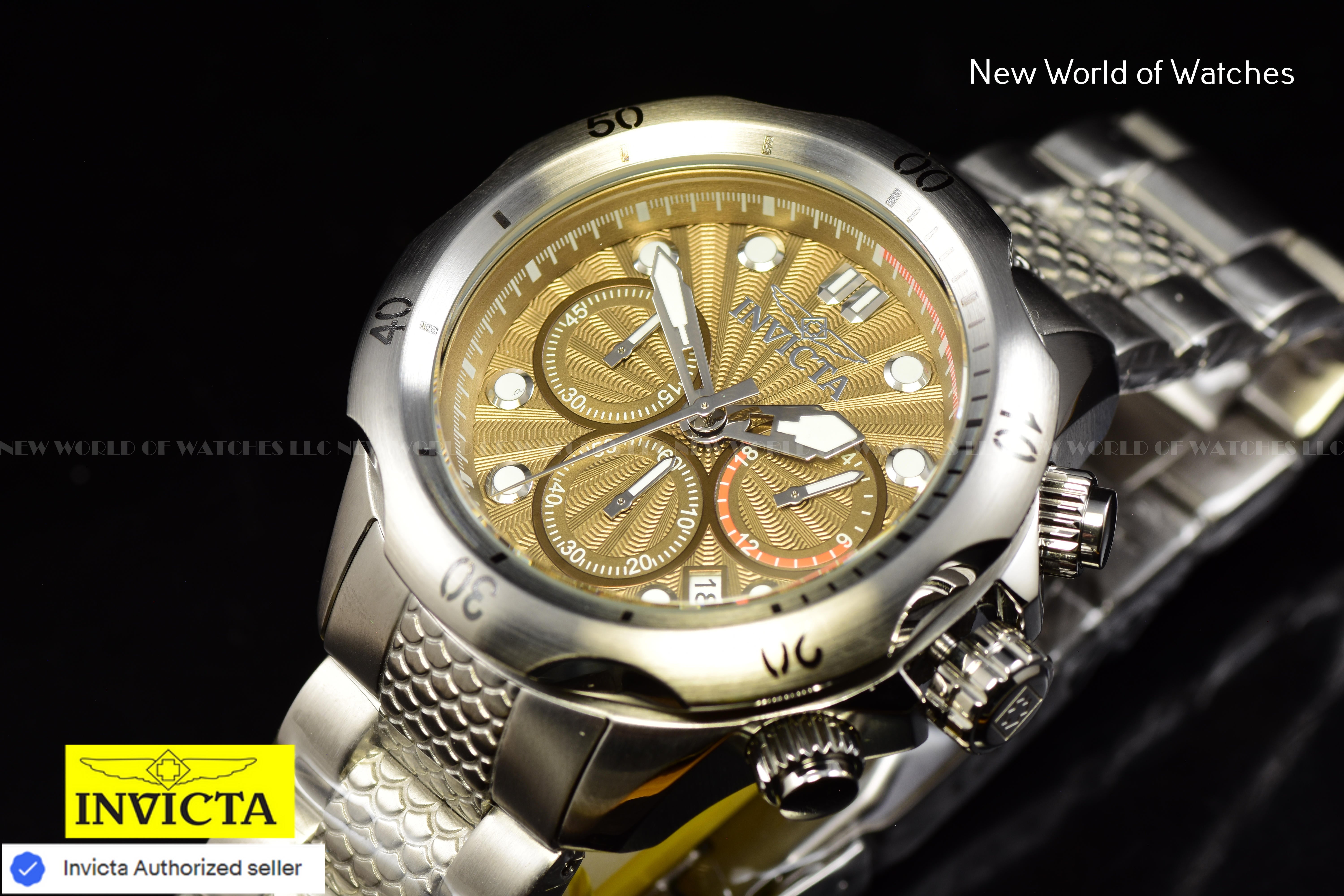 Invicta Racing Chronograph KHAKI DIAL 45 mm Stainless Steel Men's  Watch 47751