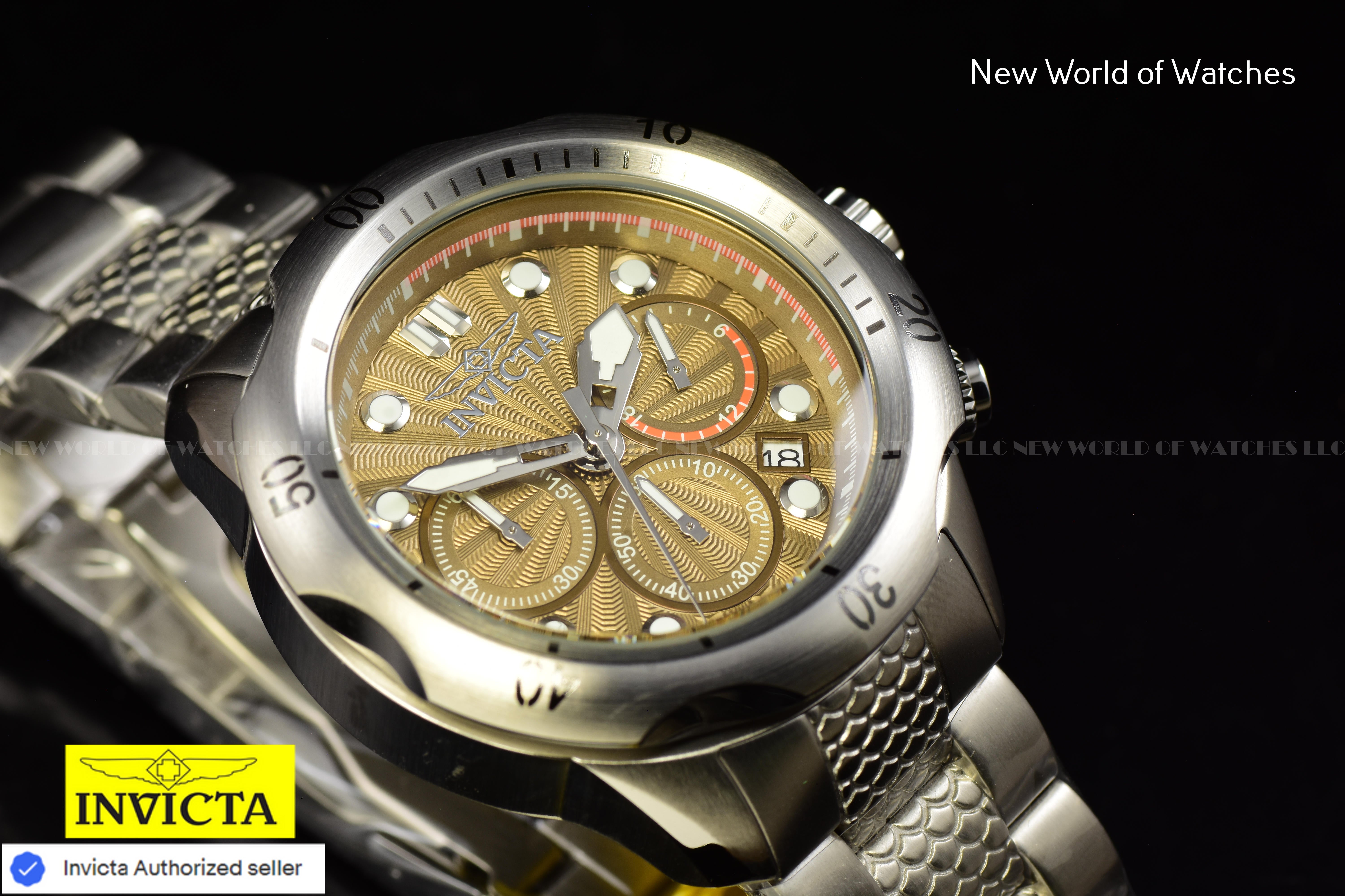Invicta Racing Chronograph KHAKI DIAL 45 mm Stainless Steel Men's  Watch 47751
