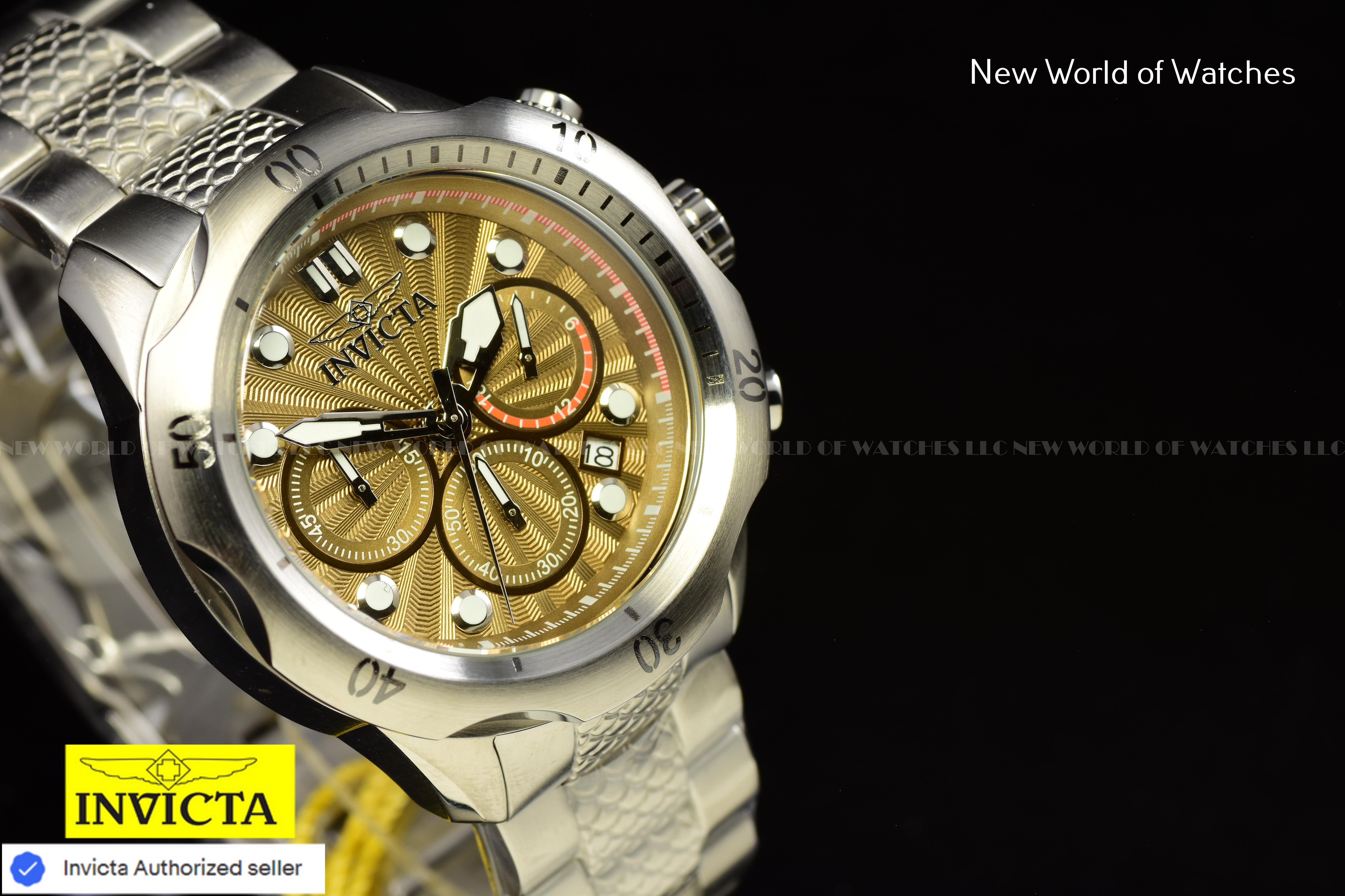 Invicta Racing Chronograph KHAKI DIAL 45 mm Stainless Steel Men's  Watch 47751