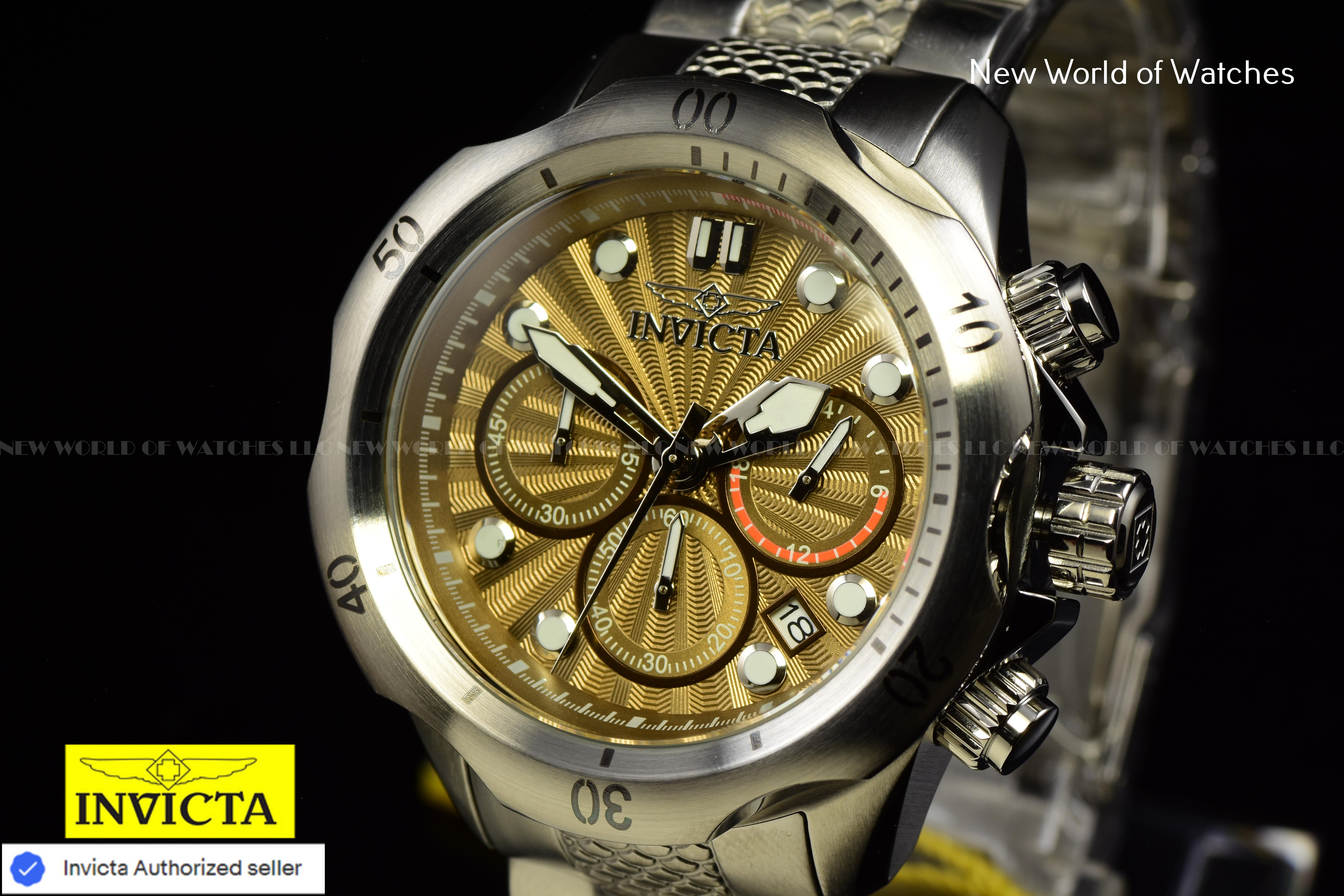 Invicta Racing Chronograph KHAKI DIAL 45 mm Stainless Steel Men's  Watch 47751