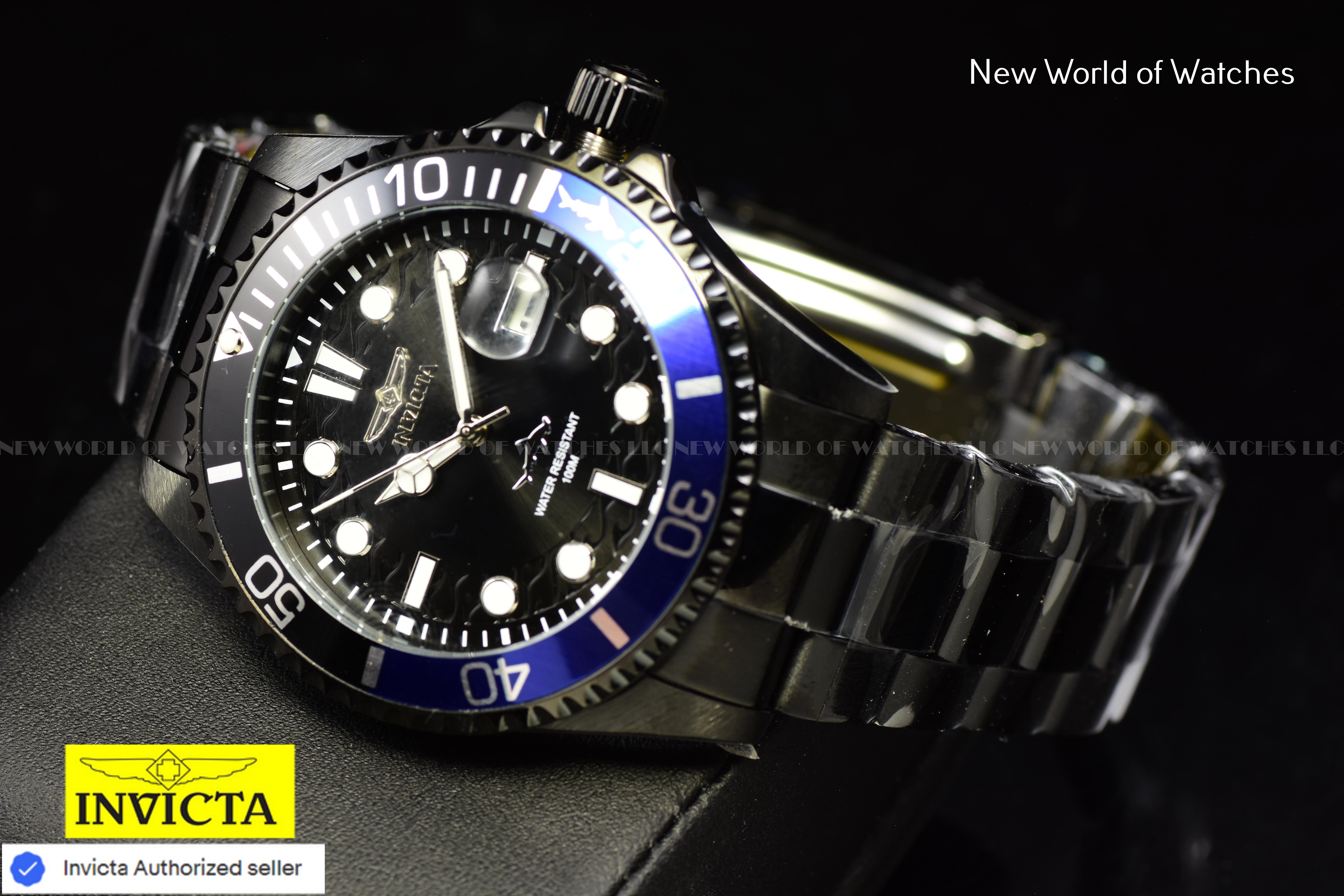 Invicta Mens Pro Divr LATAM Exclusive BLACK DIAL Combat Black Tone Watch