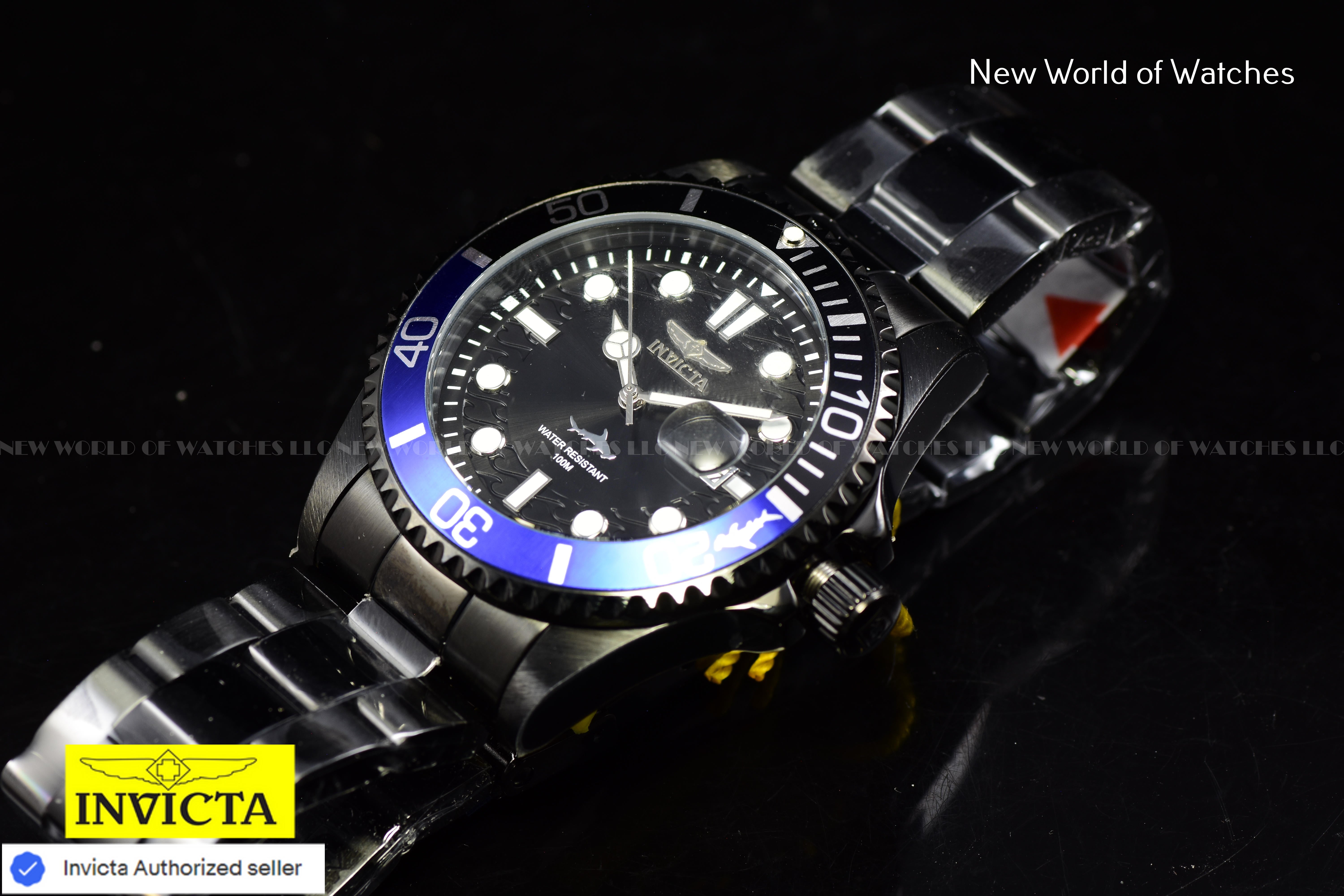 Invicta Mens Pro Divr LATAM Exclusive BLACK DIAL Combat Black Tone Watch