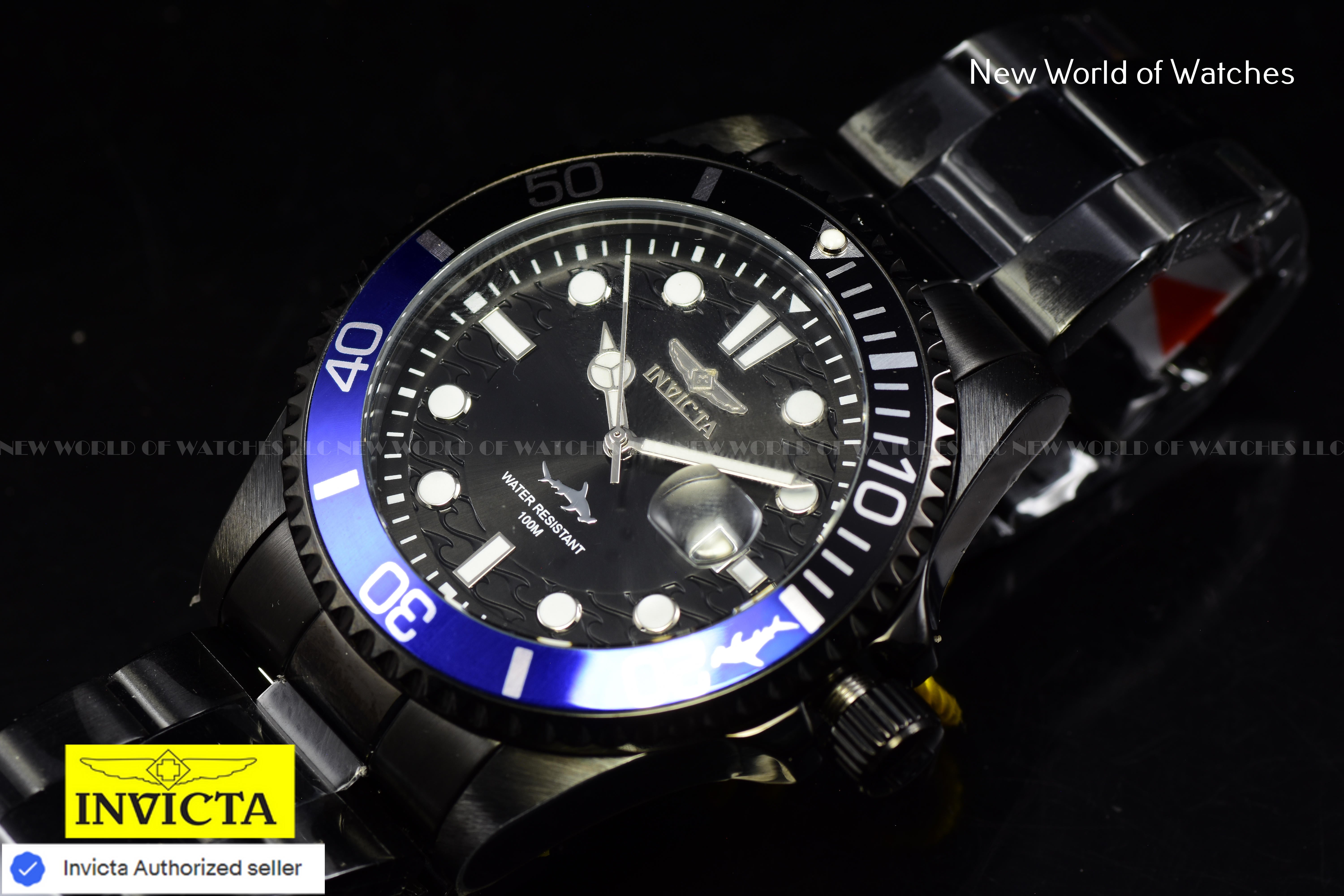 Invicta Mens Pro Divr LATAM Exclusive BLACK DIAL Combat Black Tone Watch