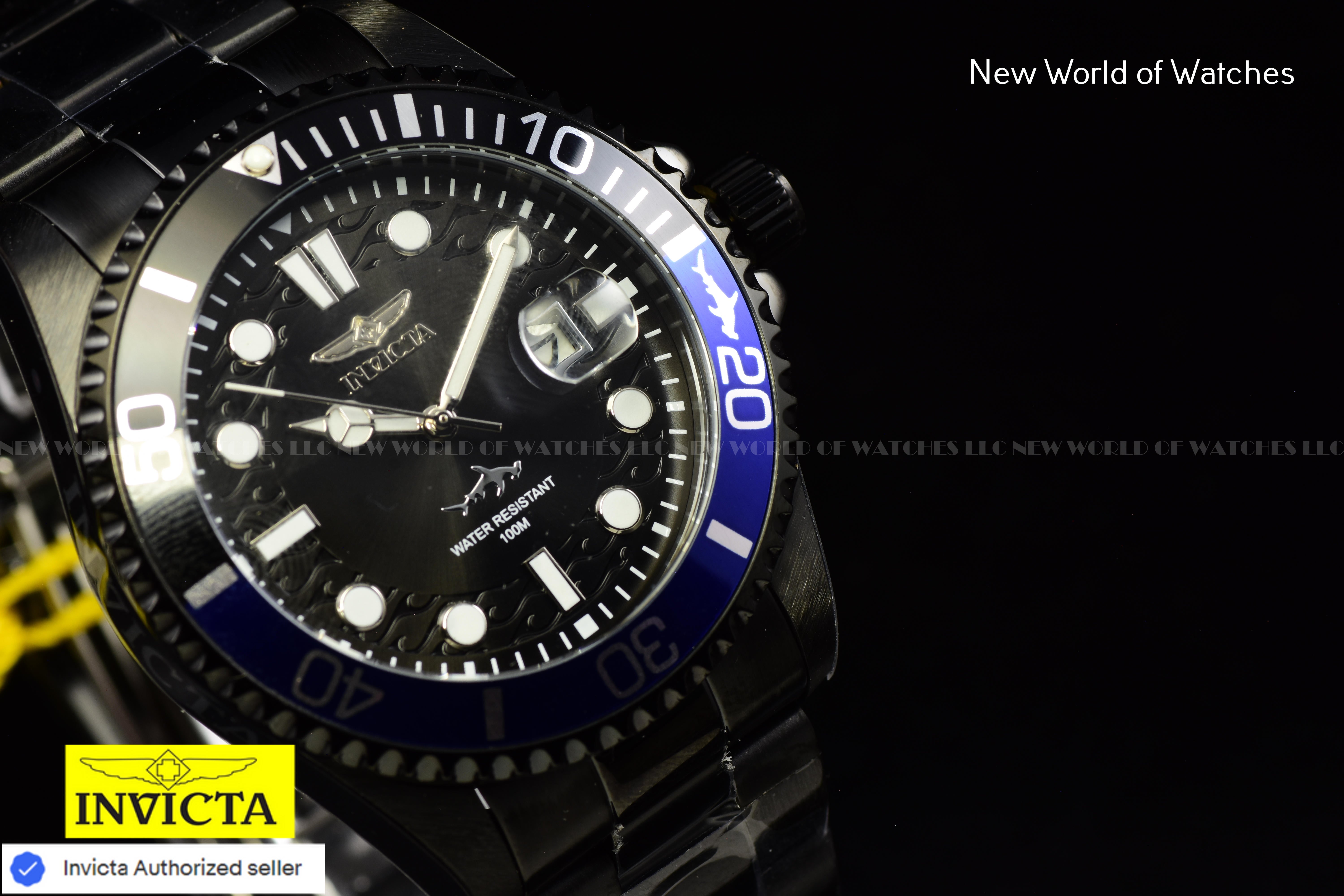 Invicta Mens Pro Divr LATAM Exclusive BLACK DIAL Combat Black Tone Watch