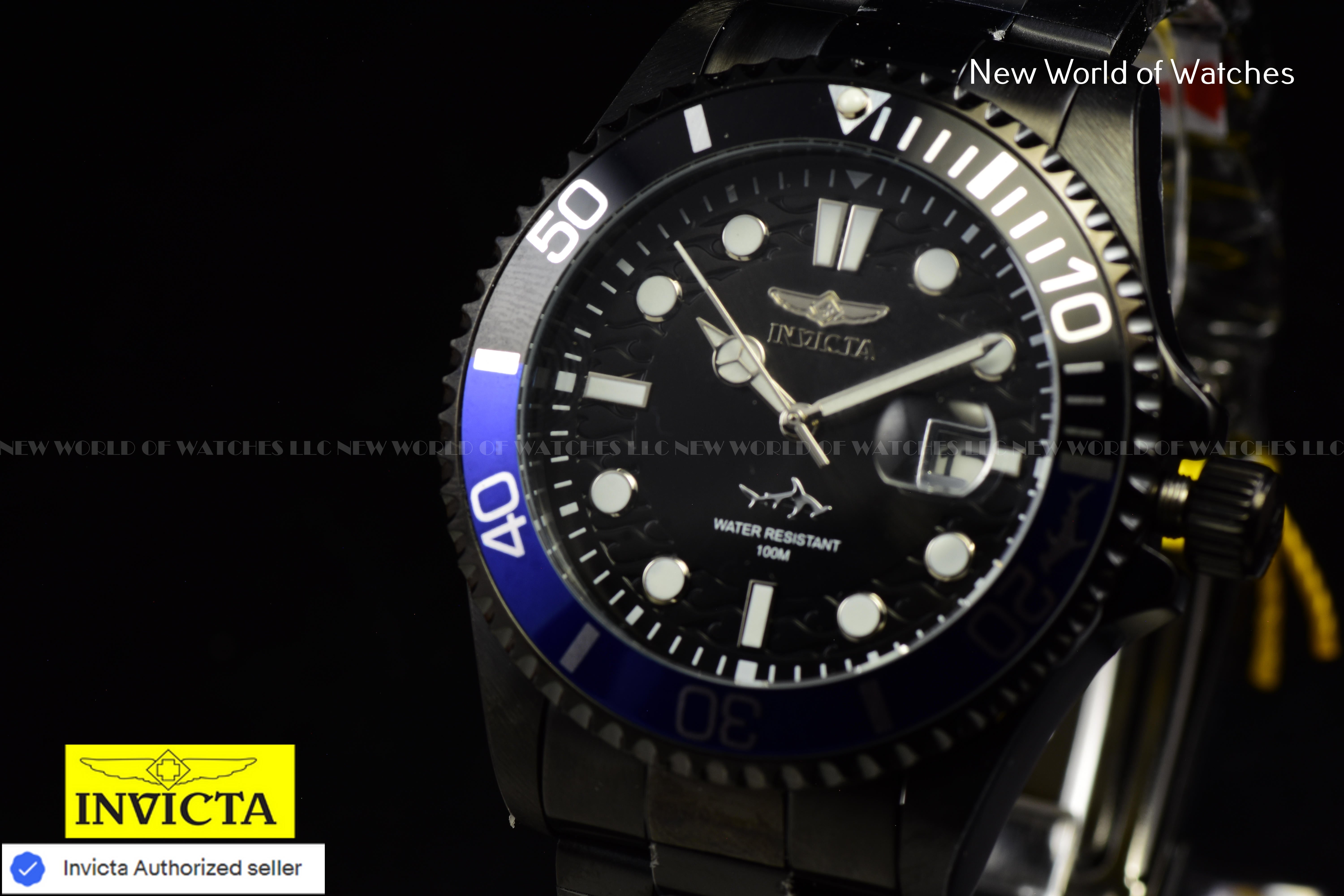 Invicta Mens Pro Divr LATAM Exclusive BLACK DIAL Combat Black Tone Watch