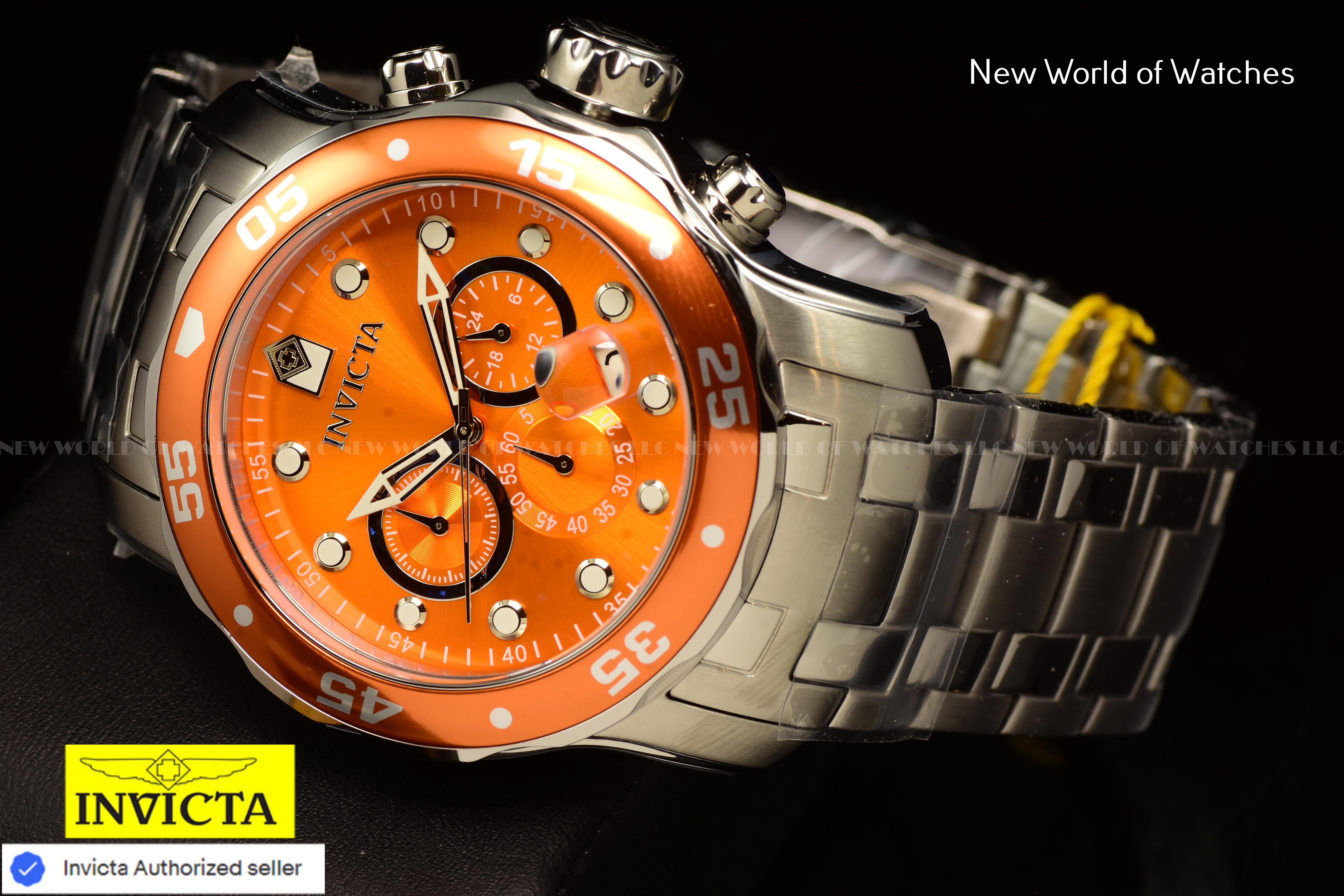 Invicta Men Pro Diver 48mm Orange Quartz Japan Stainless Steel Watch