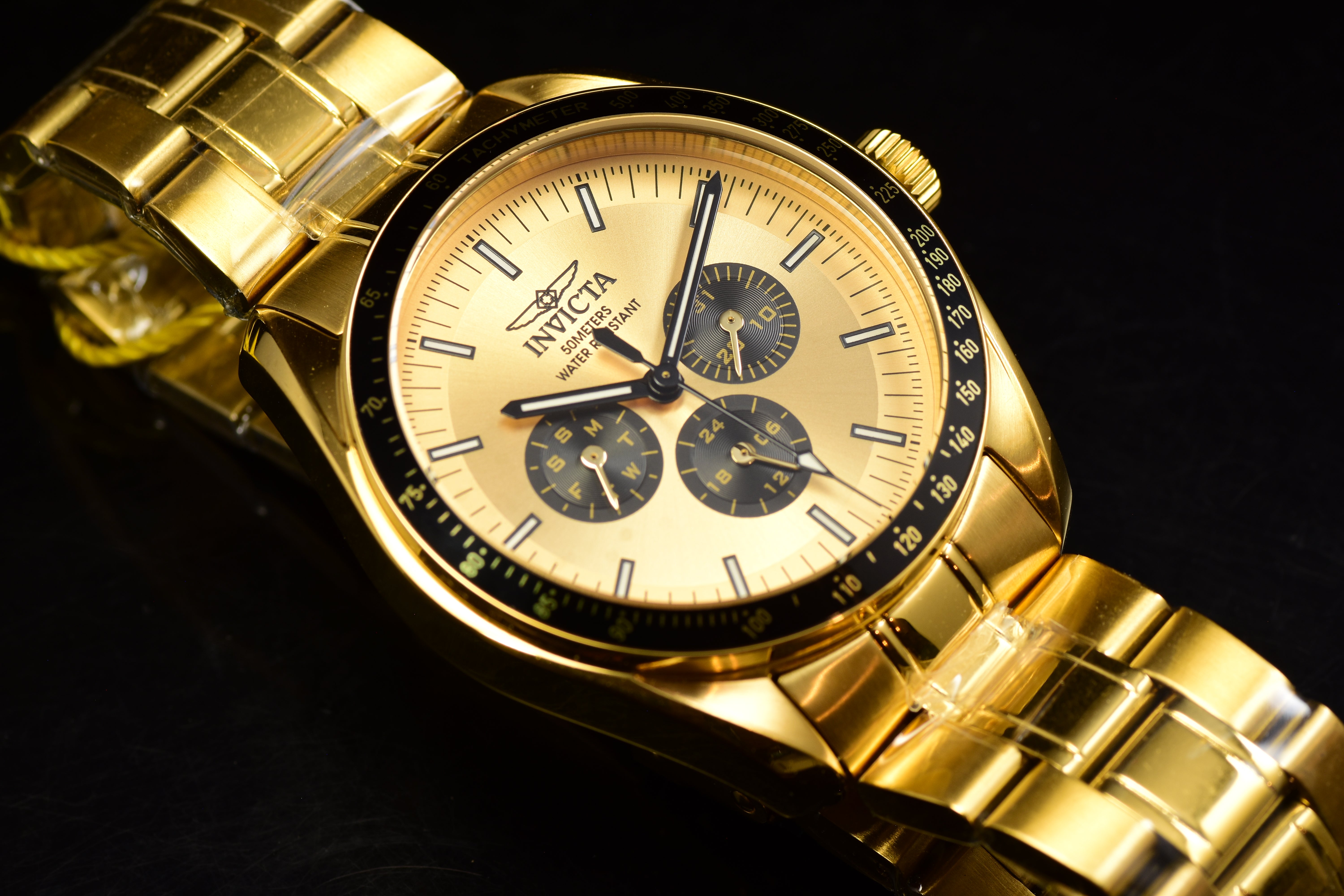 Invicta Men's Speciality Japanese Chronograph Quartz Stainless Steel Gold Watch
