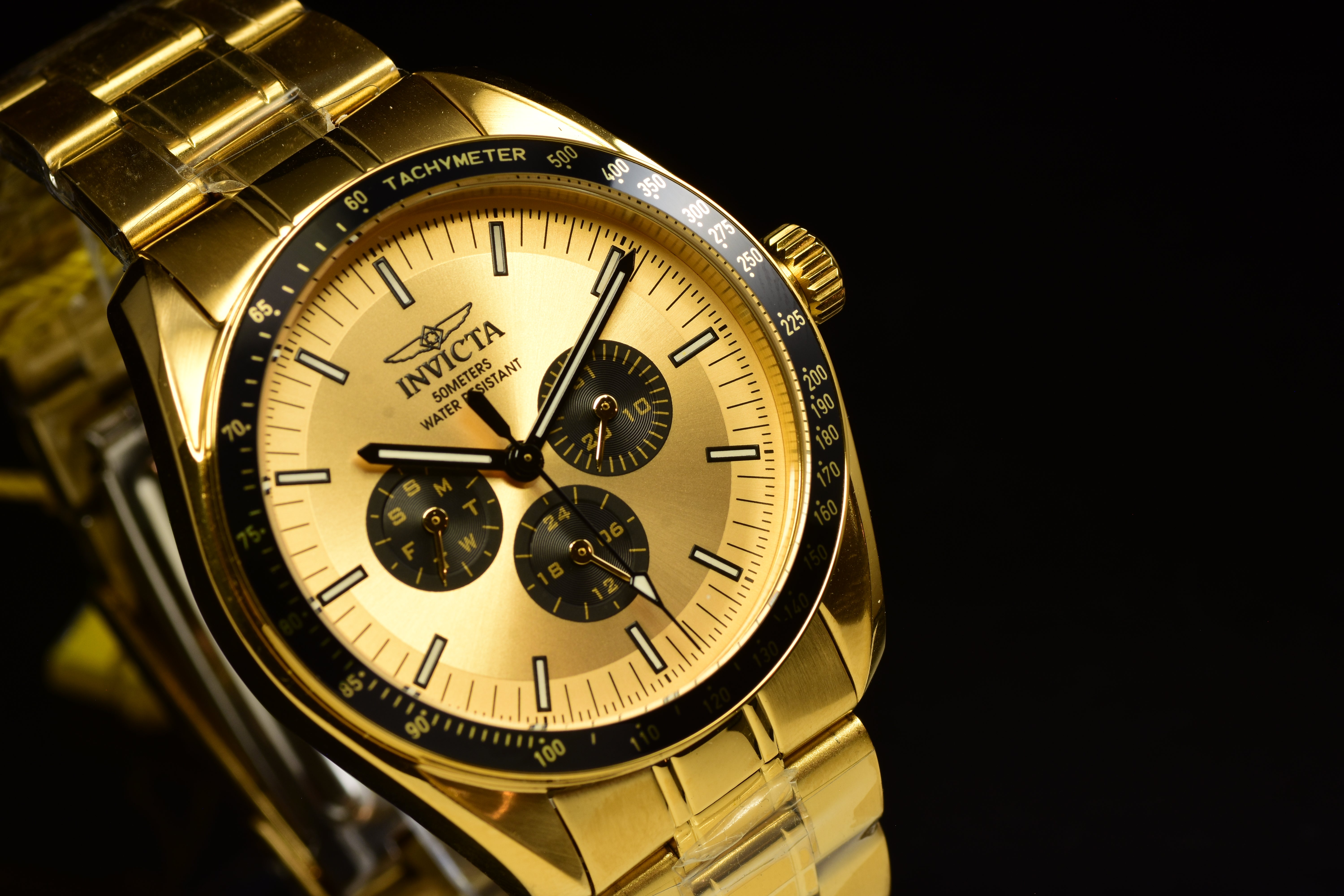 Invicta Men's Speciality Japanese Chronograph Quartz Stainless Steel Gold Watch