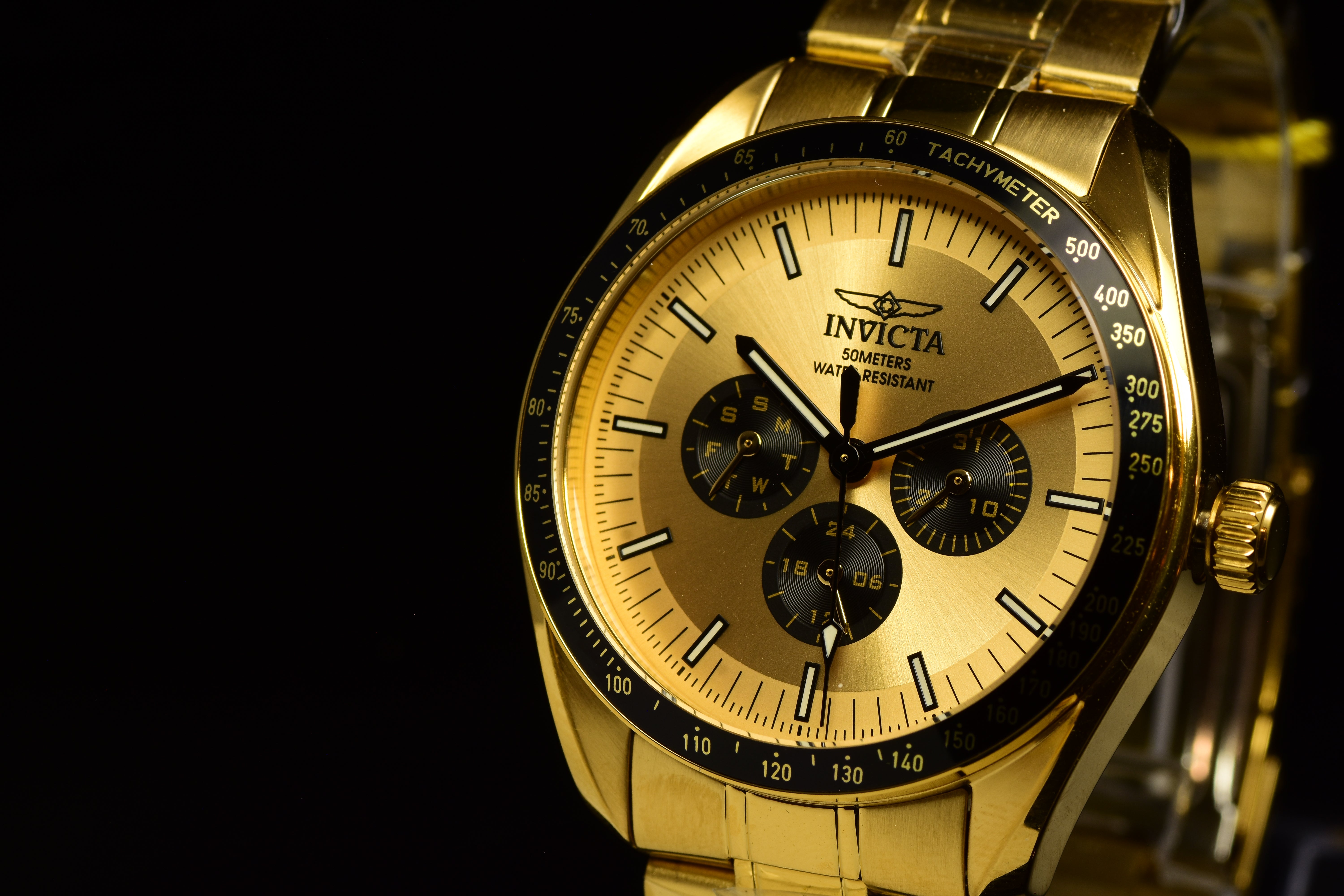 Invicta Men's Speciality Japanese Chronograph Quartz Stainless Steel Gold Watch