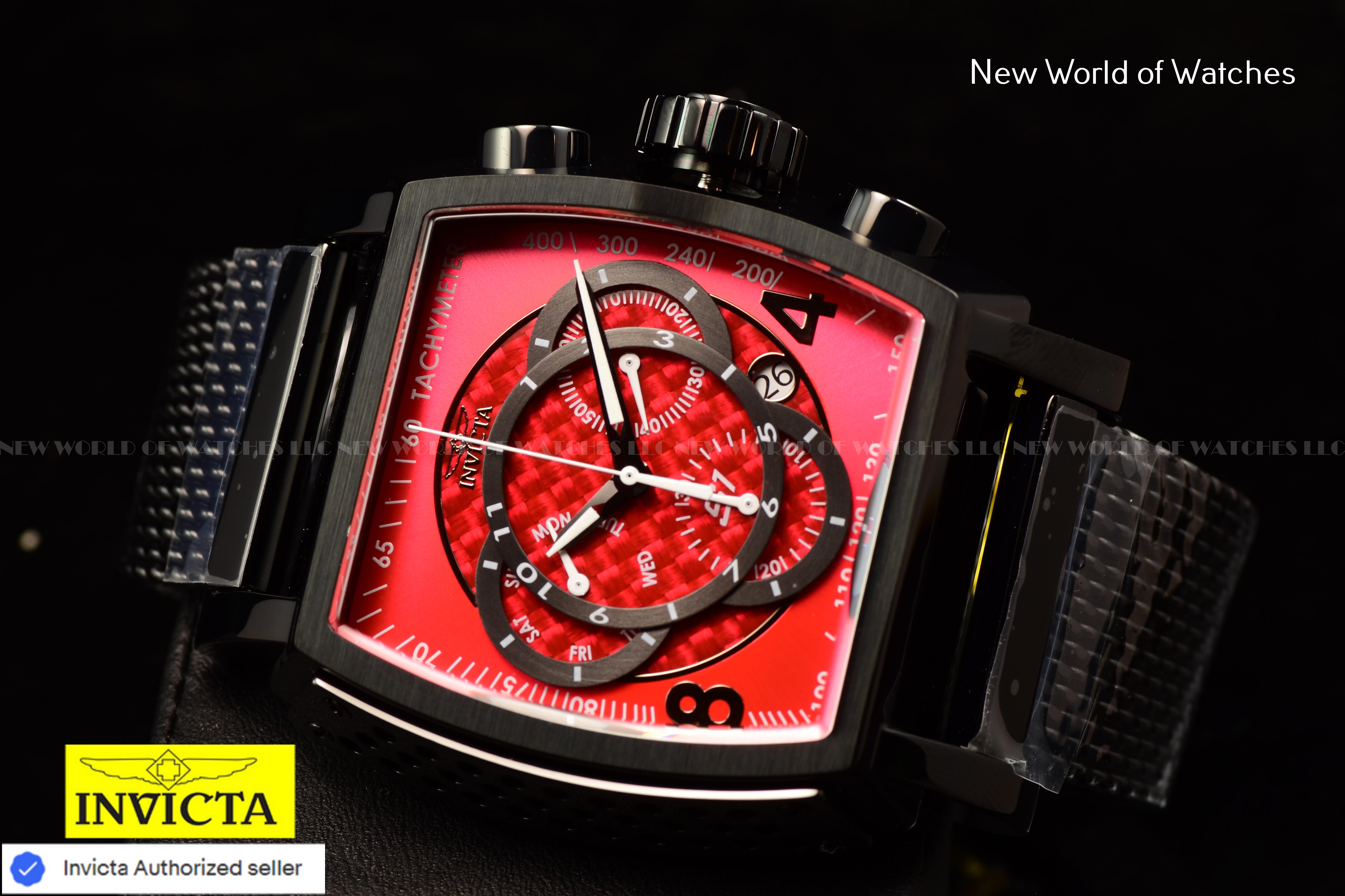 Invicta Men's S1 Rally 48mm Chronograph Red & Black Stainless Steel Swiss Watch