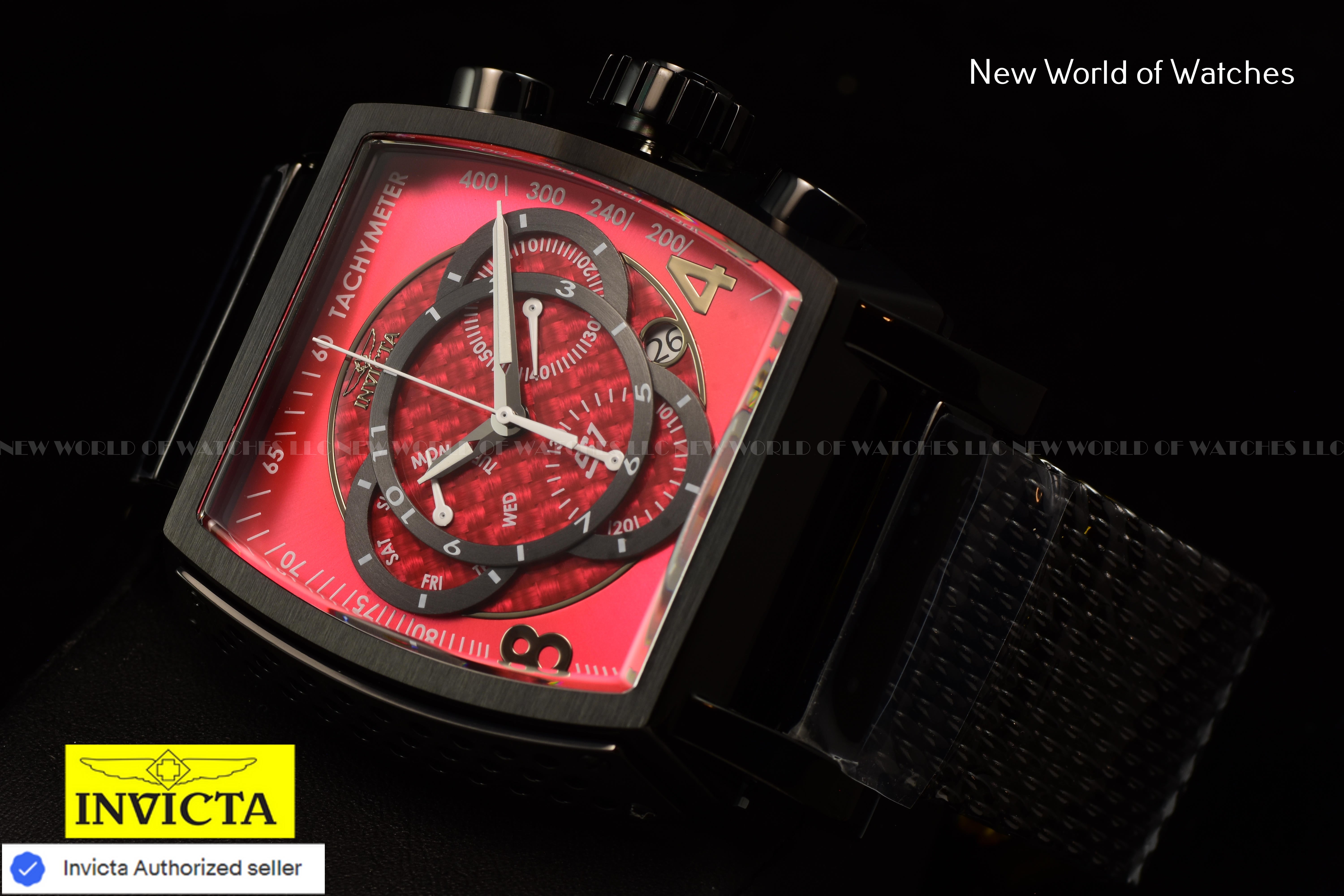 Invicta Men's S1 Rally 48mm Chronograph Red & Black Stainless Steel Swiss Watch