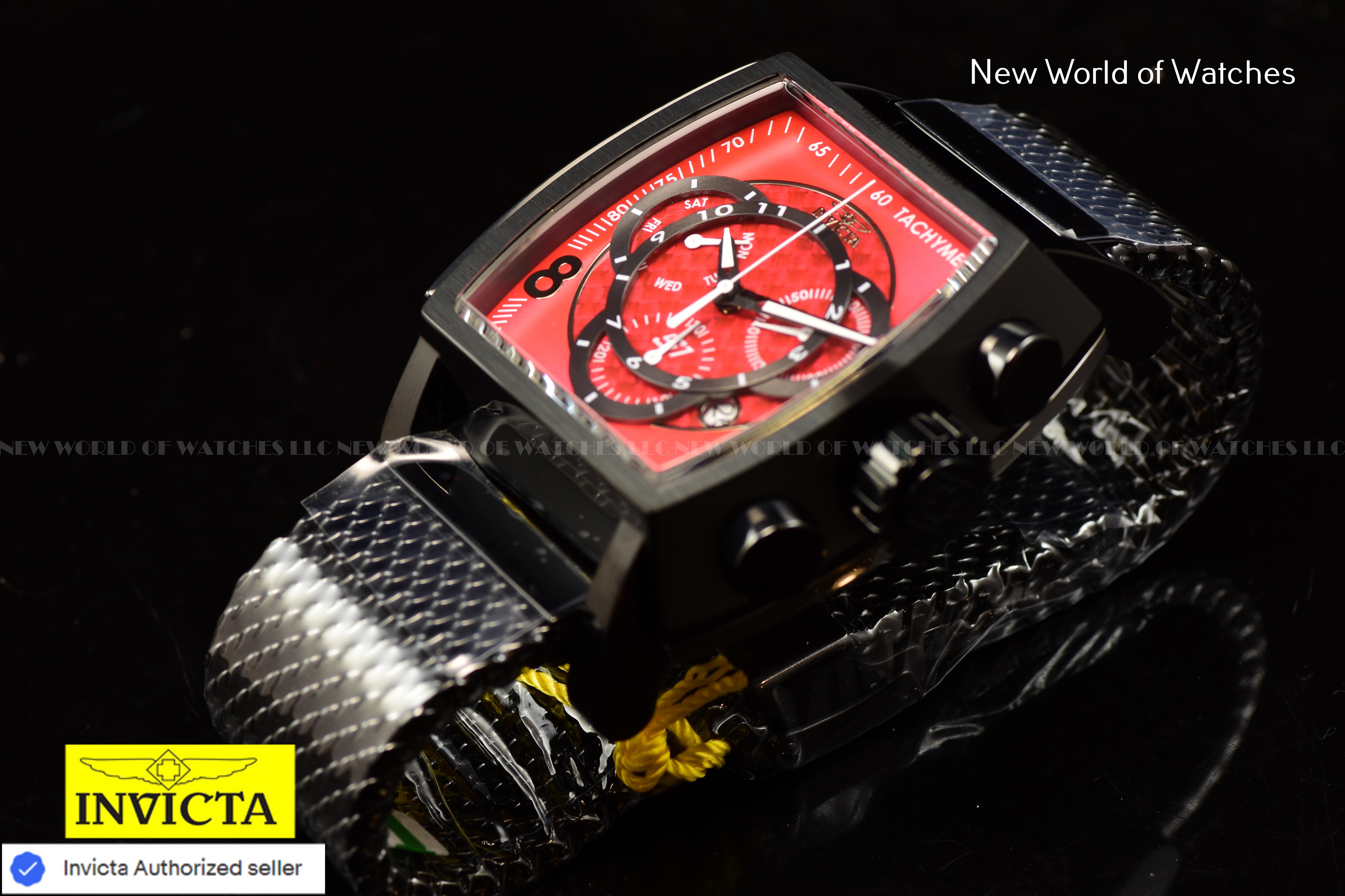 Invicta Men's S1 Rally 48mm Chronograph Red & Black Stainless Steel Swiss Watch