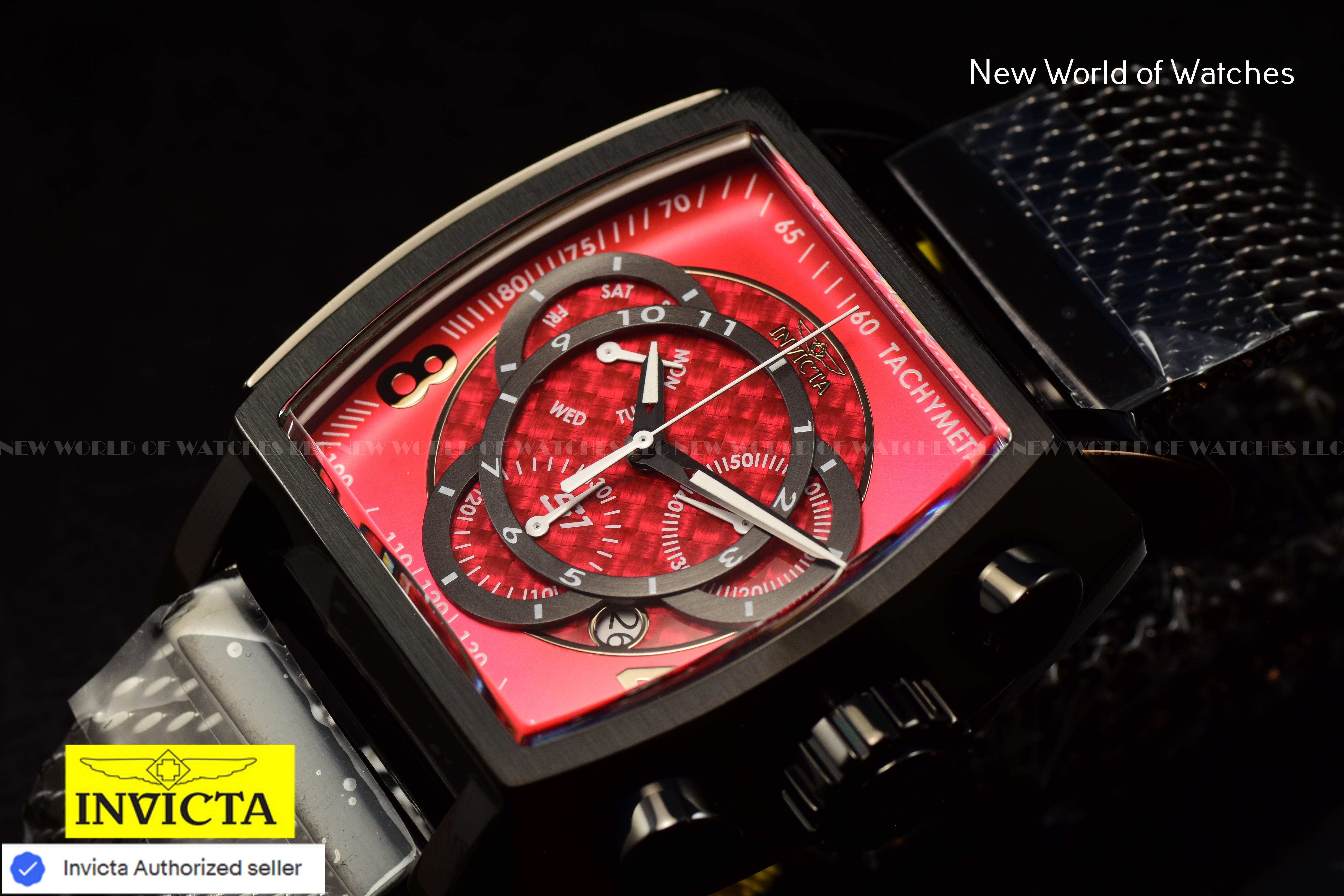Invicta Men's S1 Rally 48mm Chronograph Red & Black Stainless Steel Swiss Watch