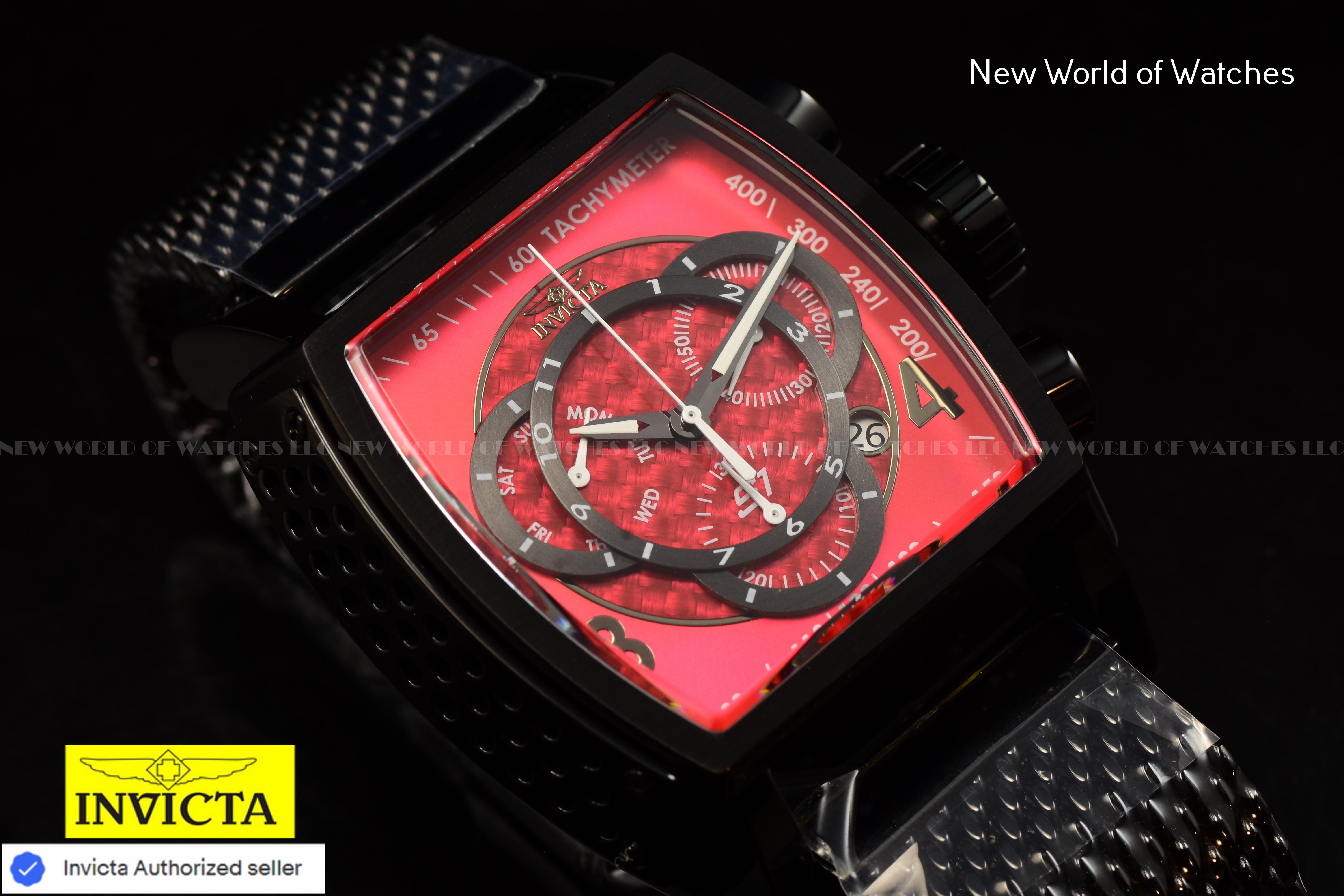 Invicta Men's S1 Rally 48mm Chronograph Red & Black Stainless Steel Swiss Watch