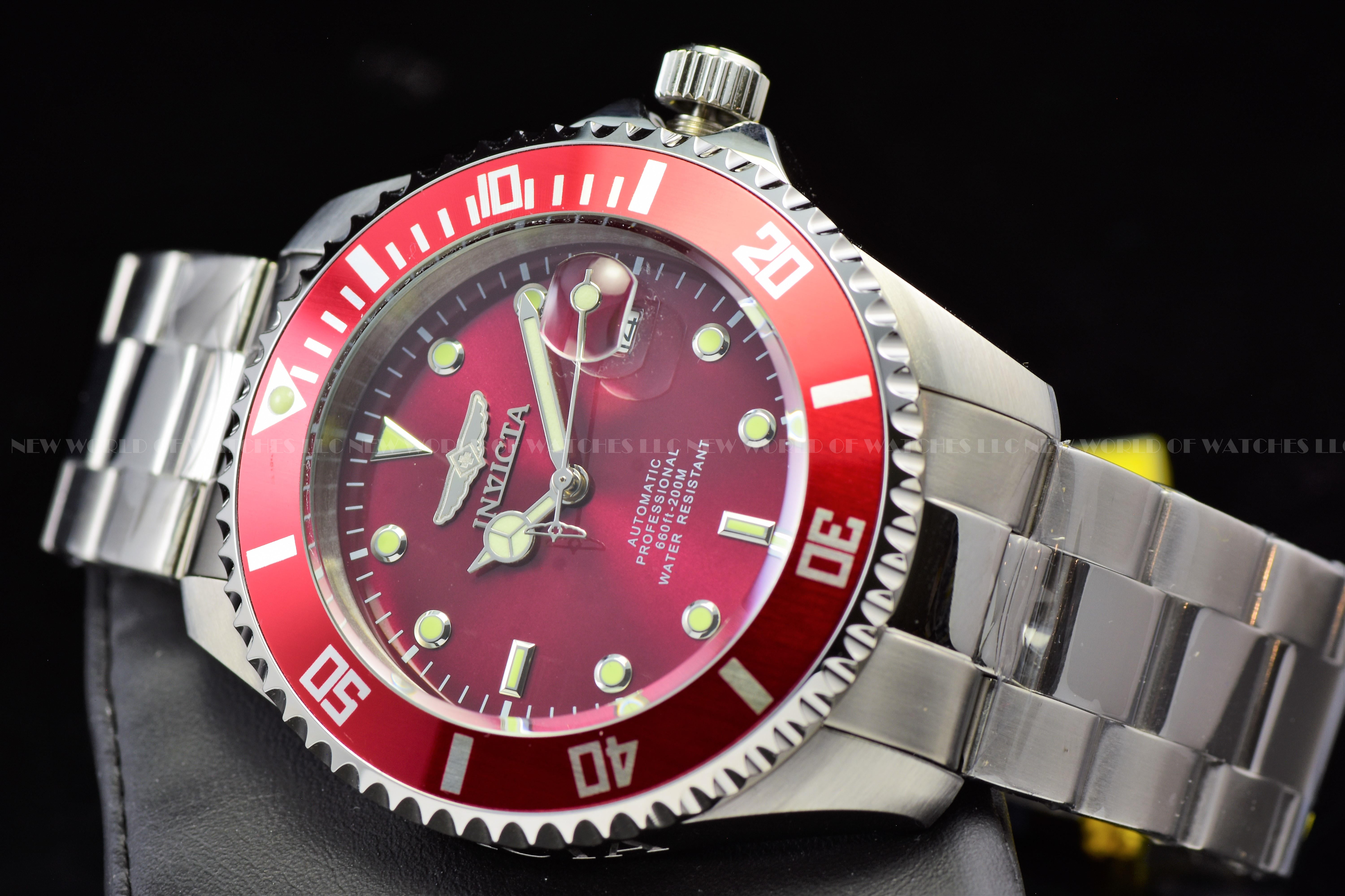 Invicta Mens 43mm Pro Diver AUTOMATIC NH35A BLOOD RED Dial Stainless Steel Watch