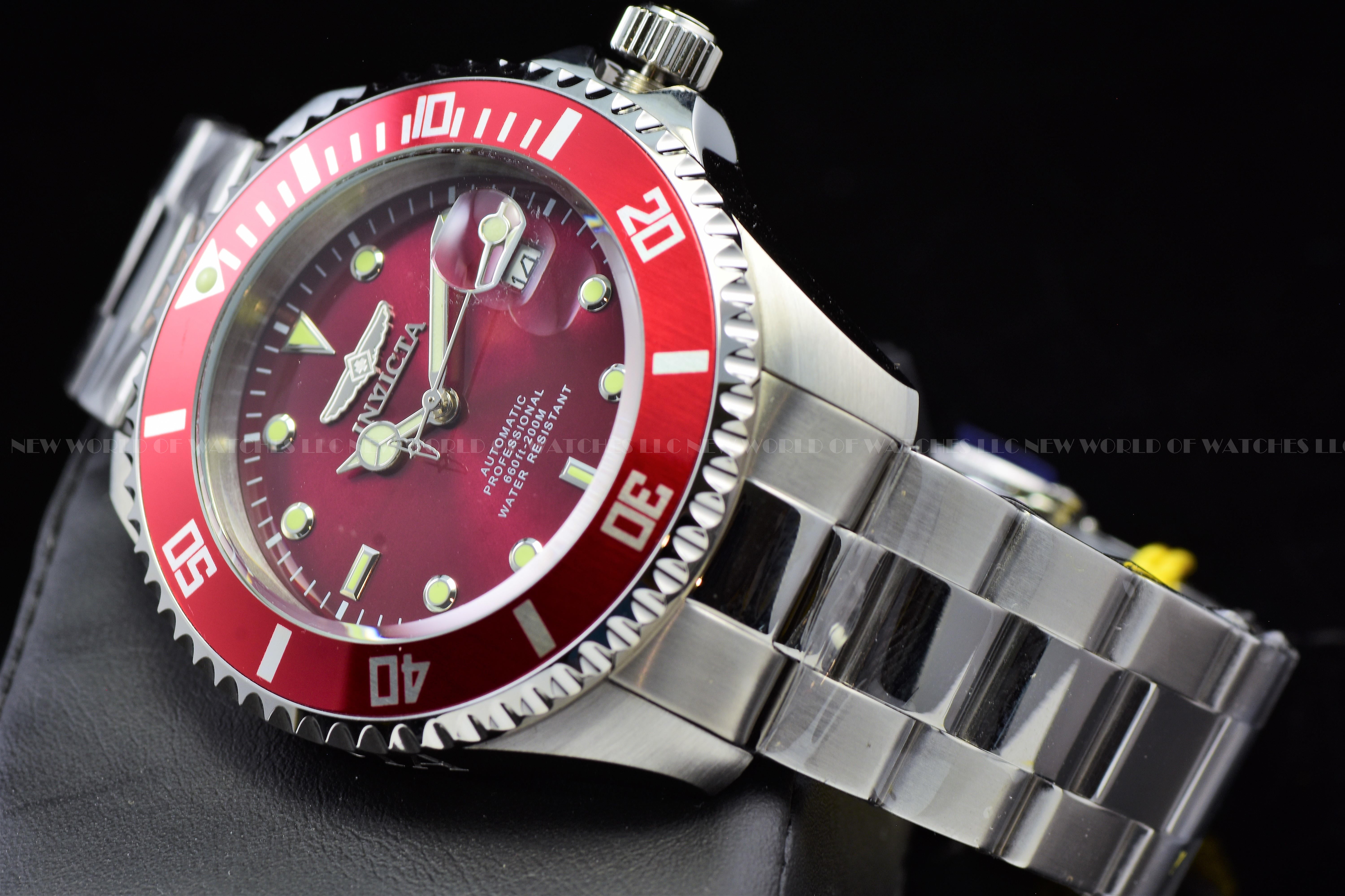Invicta Mens 43mm Pro Diver AUTOMATIC NH35A BLOOD RED Dial Stainless Steel Watch