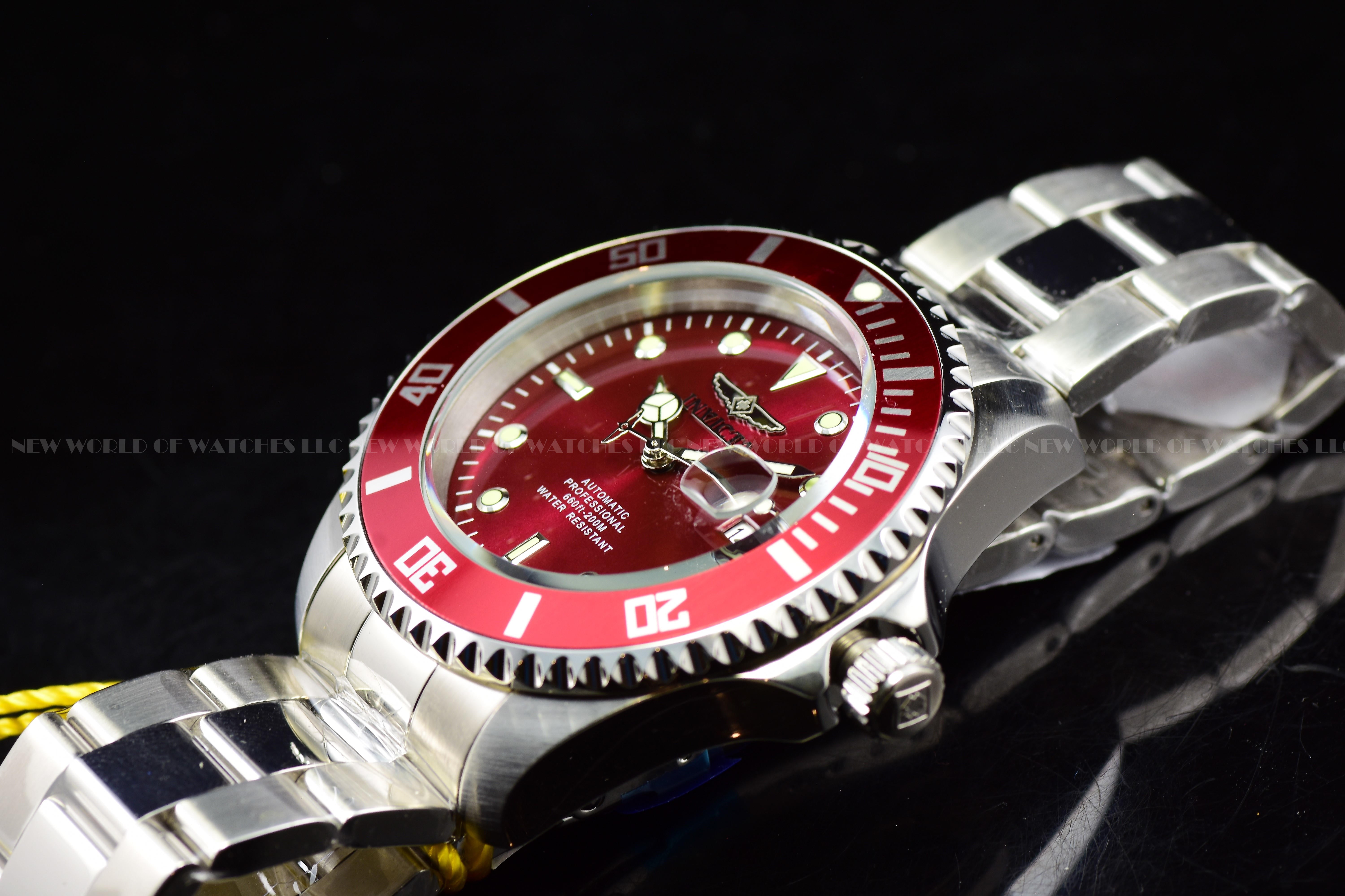 Invicta Mens 43mm Pro Diver AUTOMATIC NH35A BLOOD RED Dial Stainless Steel Watch
