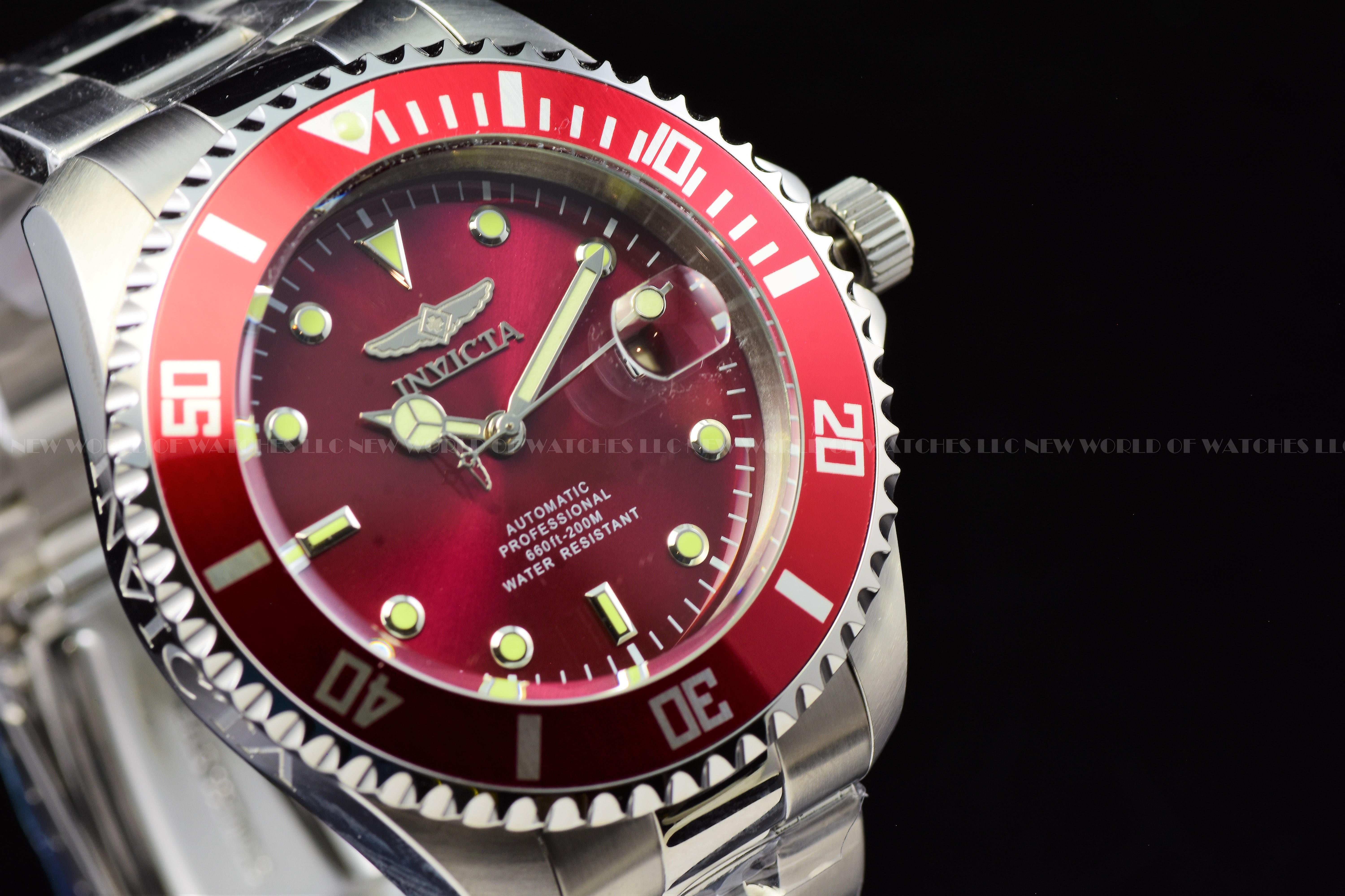 Invicta Mens 43mm Pro Diver AUTOMATIC NH35A BLOOD RED Dial Stainless Steel Watch