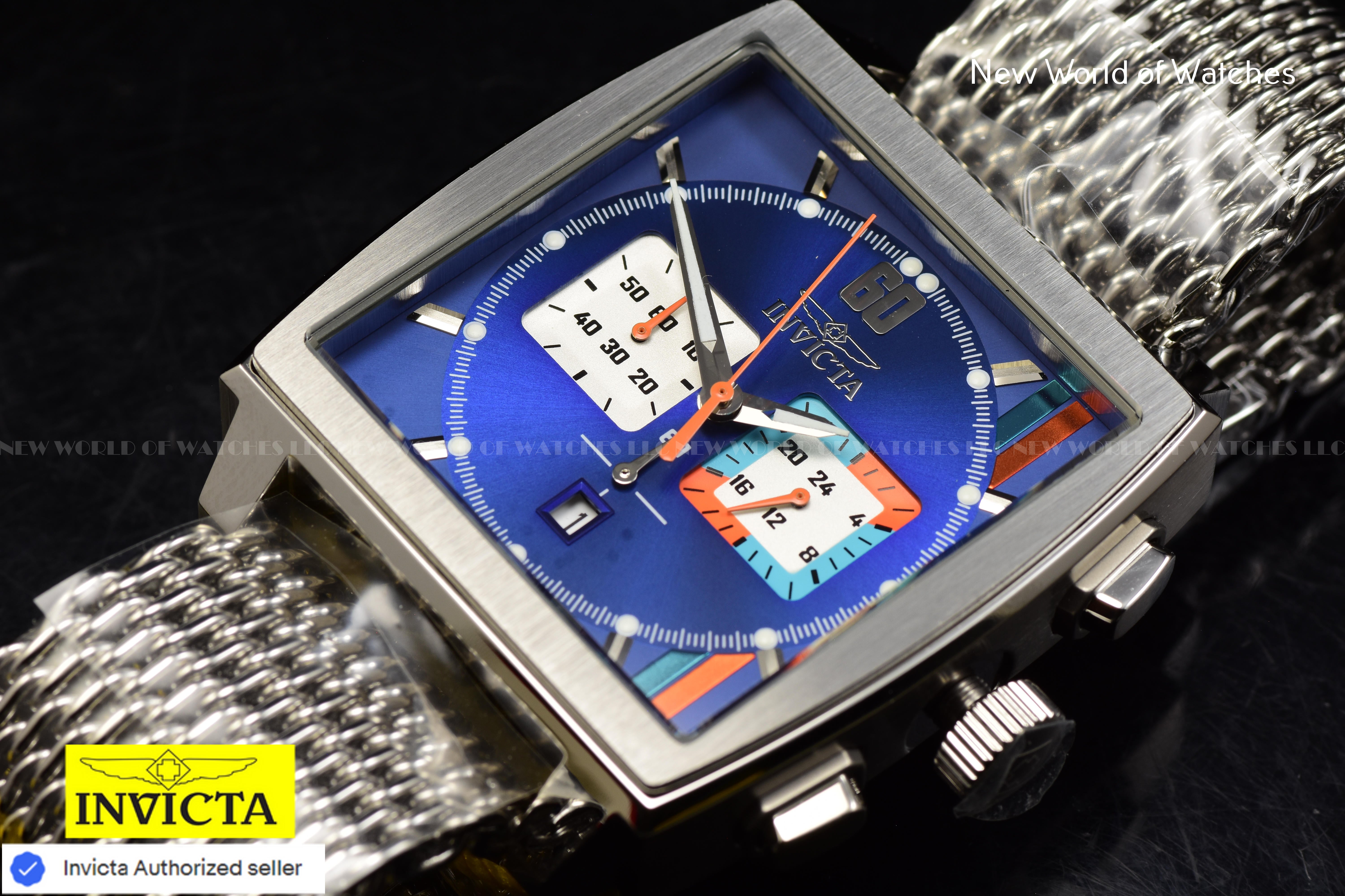 Invicta S1 Rally Chronograph Quartz Blue Dial Mesh Band Men's Watch 47243