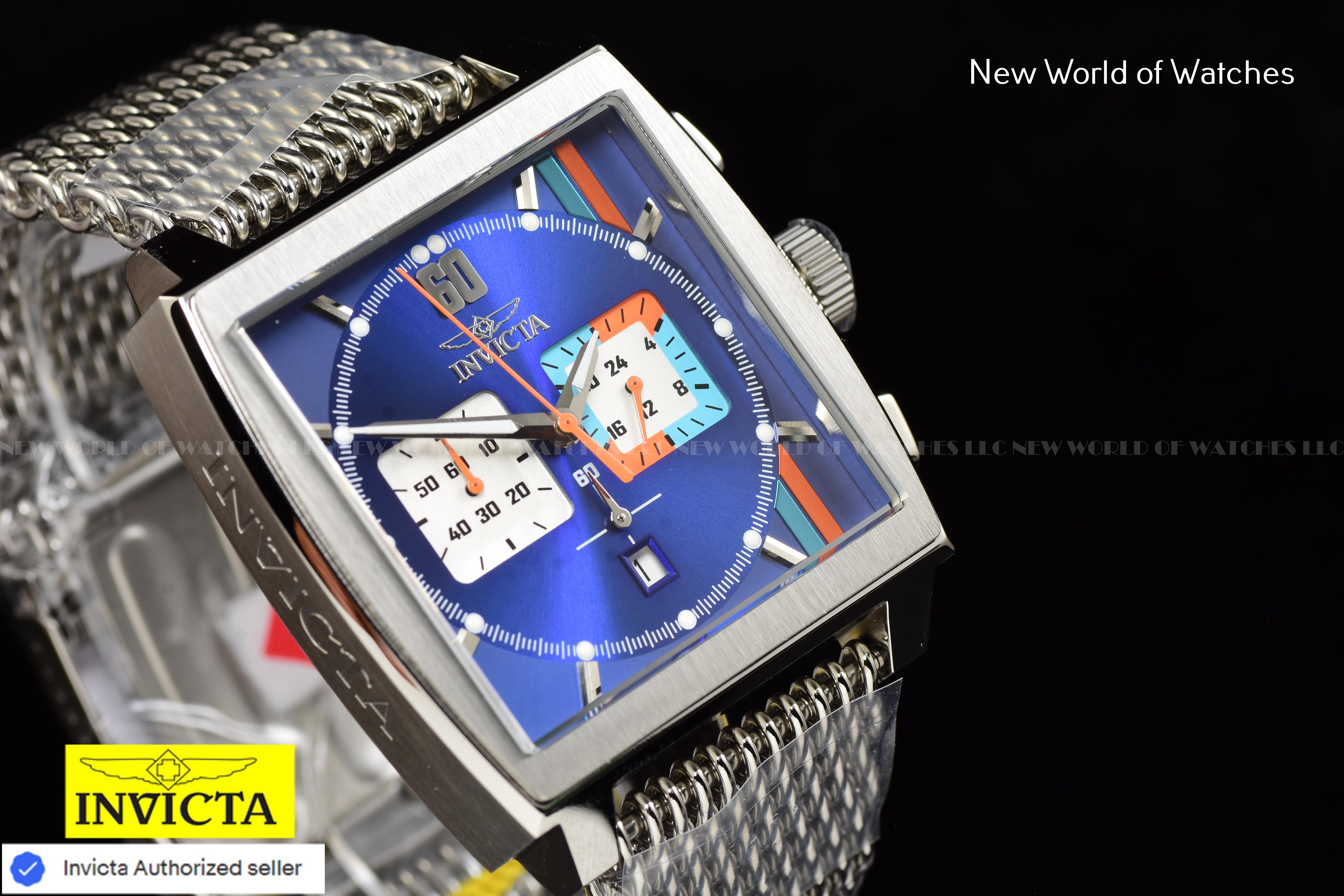 Invicta S1 Rally Chronograph Quartz Blue Dial Mesh Band Men's Watch 47243