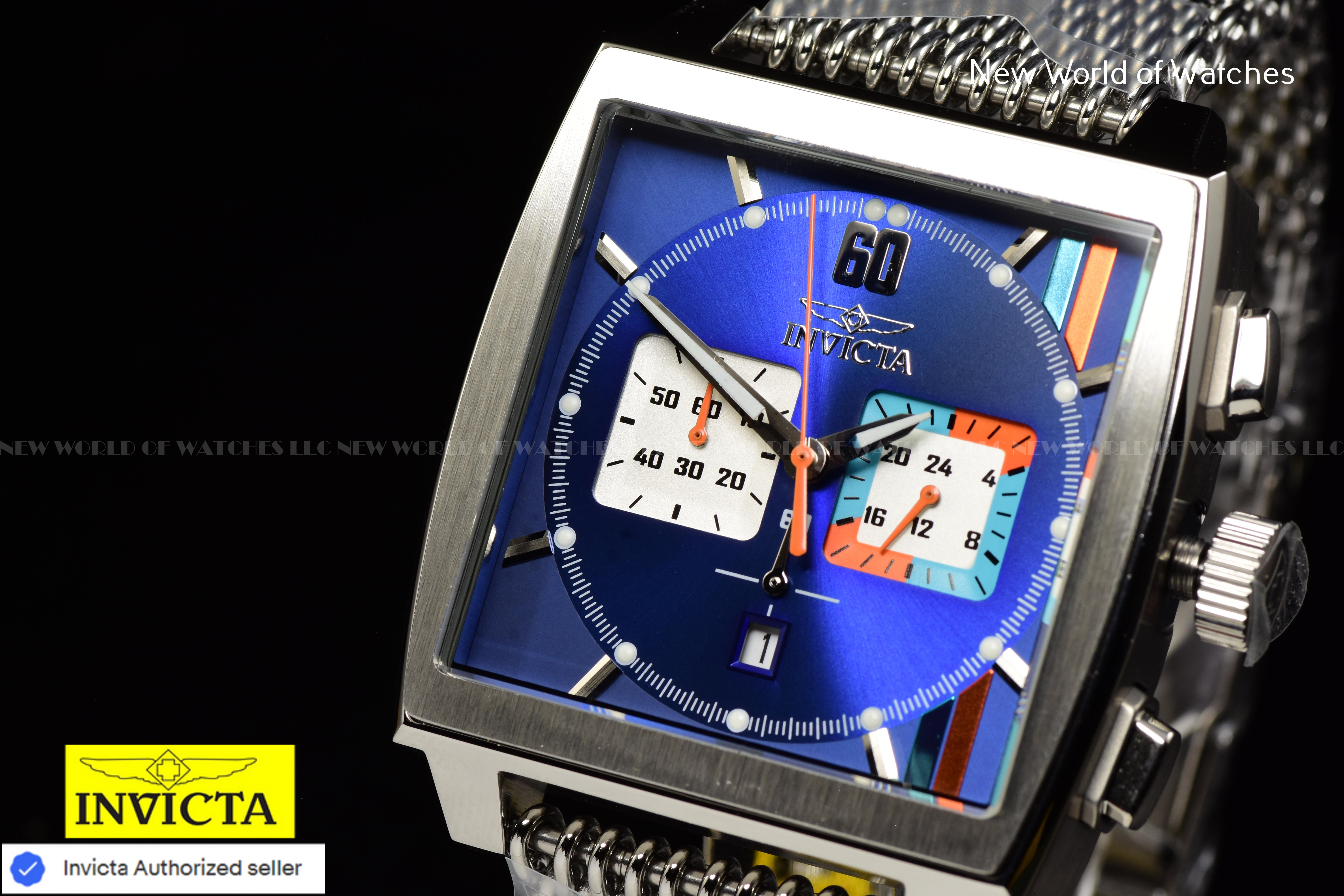 Invicta S1 Rally Chronograph Quartz Blue Dial Mesh Band Men's Watch 47243