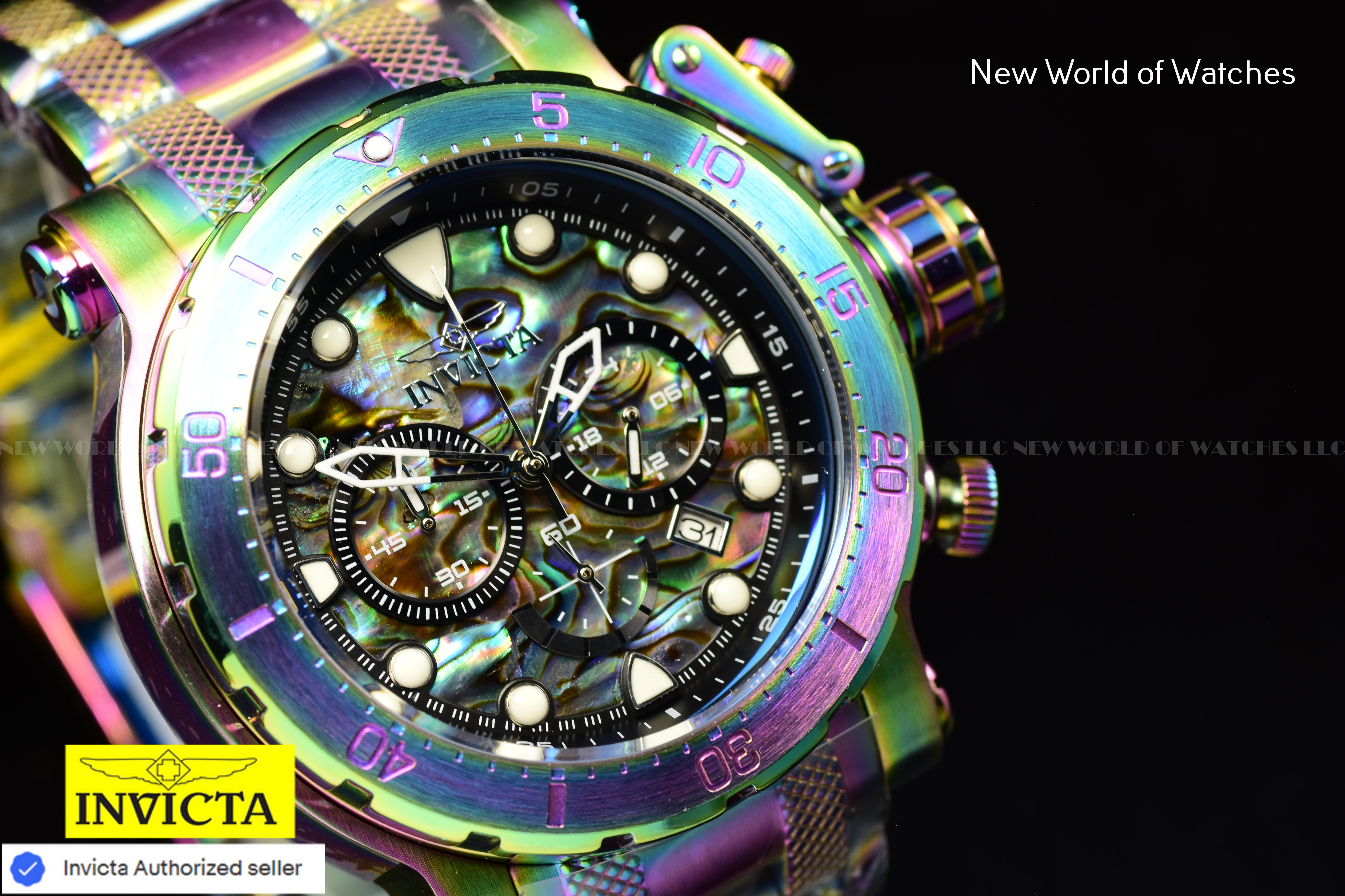 Invicta Men Coalition Forces 52mm Iridescent Quartz Japan Stainless Steel Watch