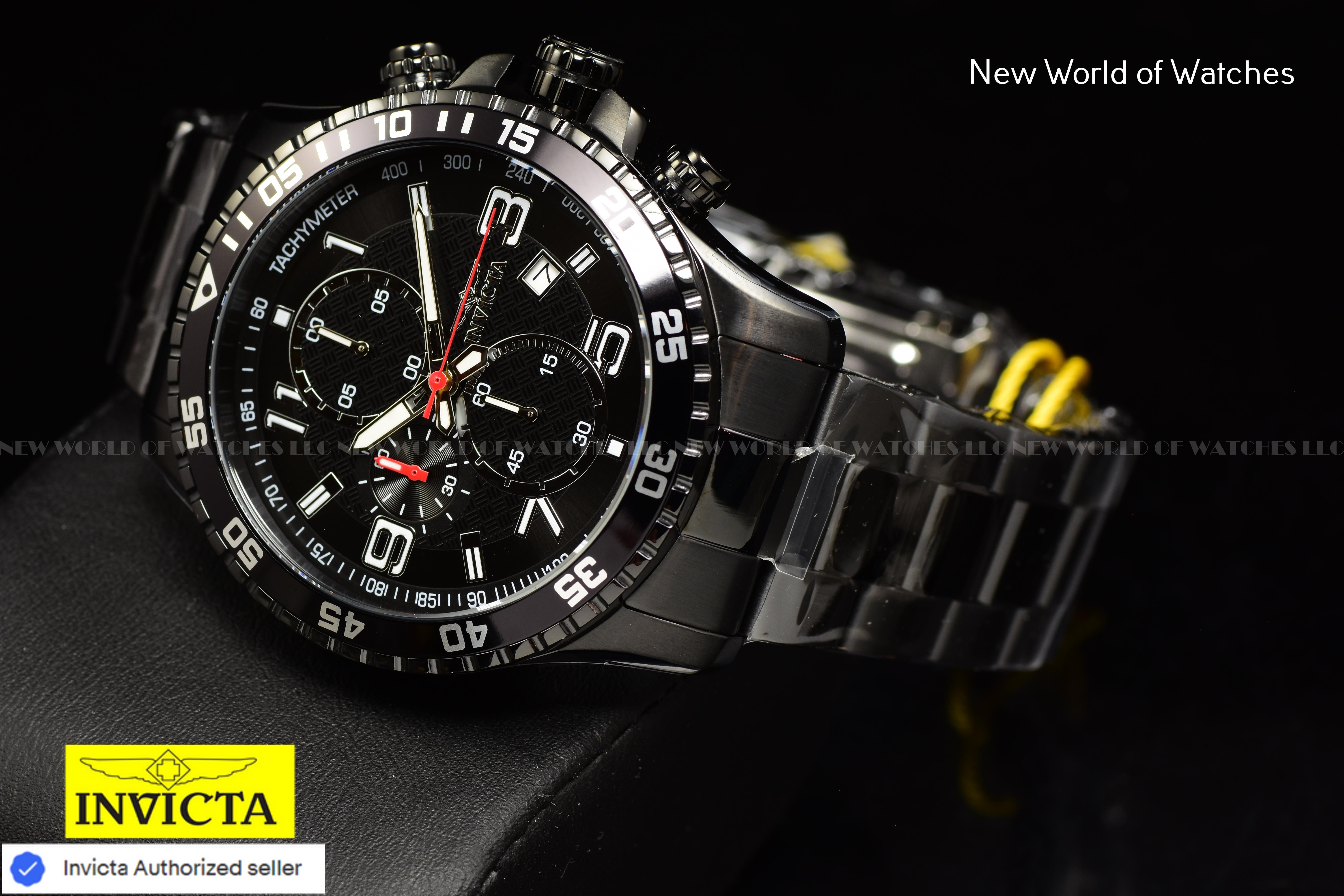 NEW Invicta Men's 45mm Specialty PILOT Chronograph COMBAT TRIPLE BLACK SS Watch