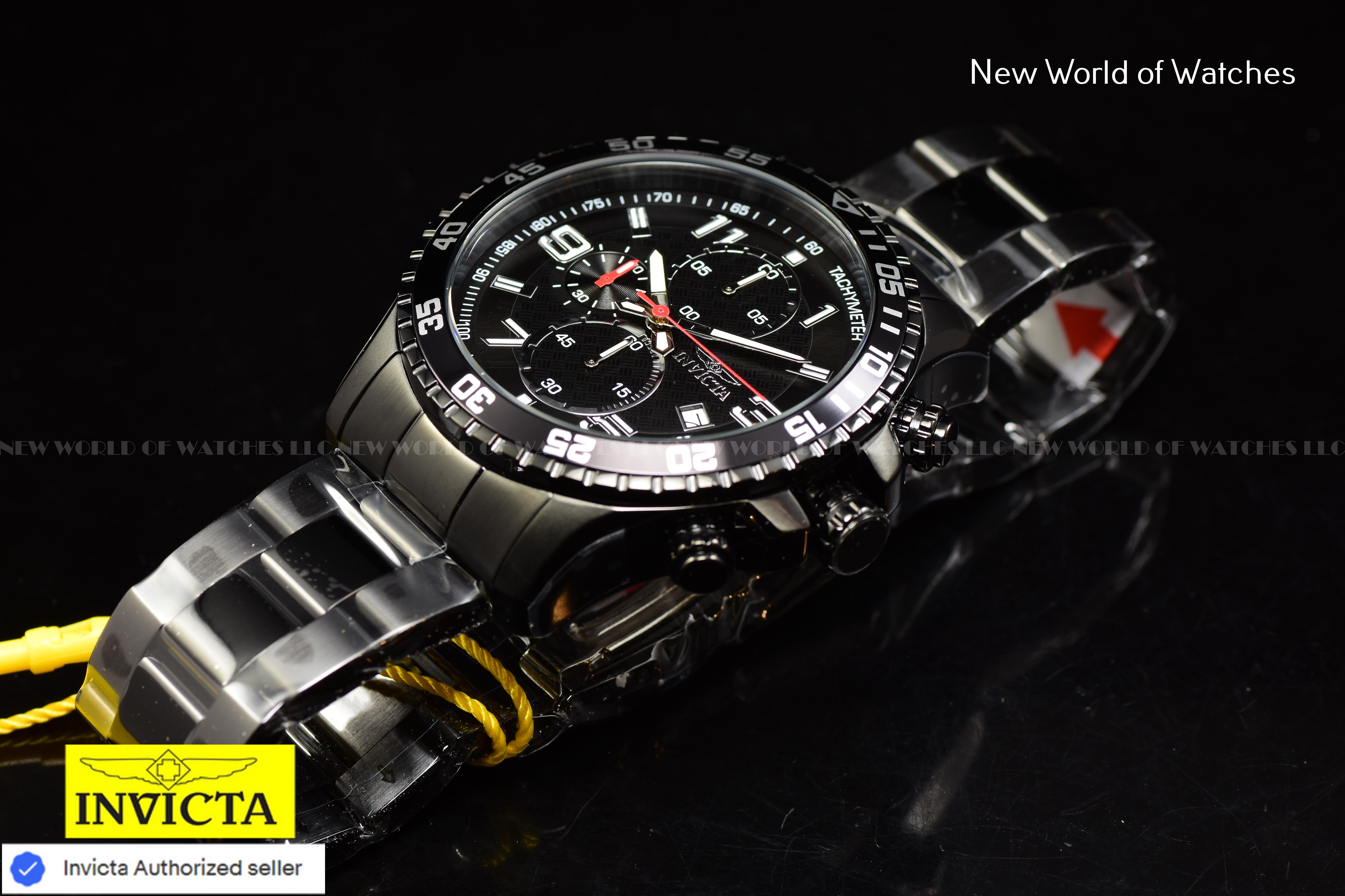 NEW Invicta Men's 45mm Specialty PILOT Chronograph COMBAT TRIPLE BLACK SS Watch