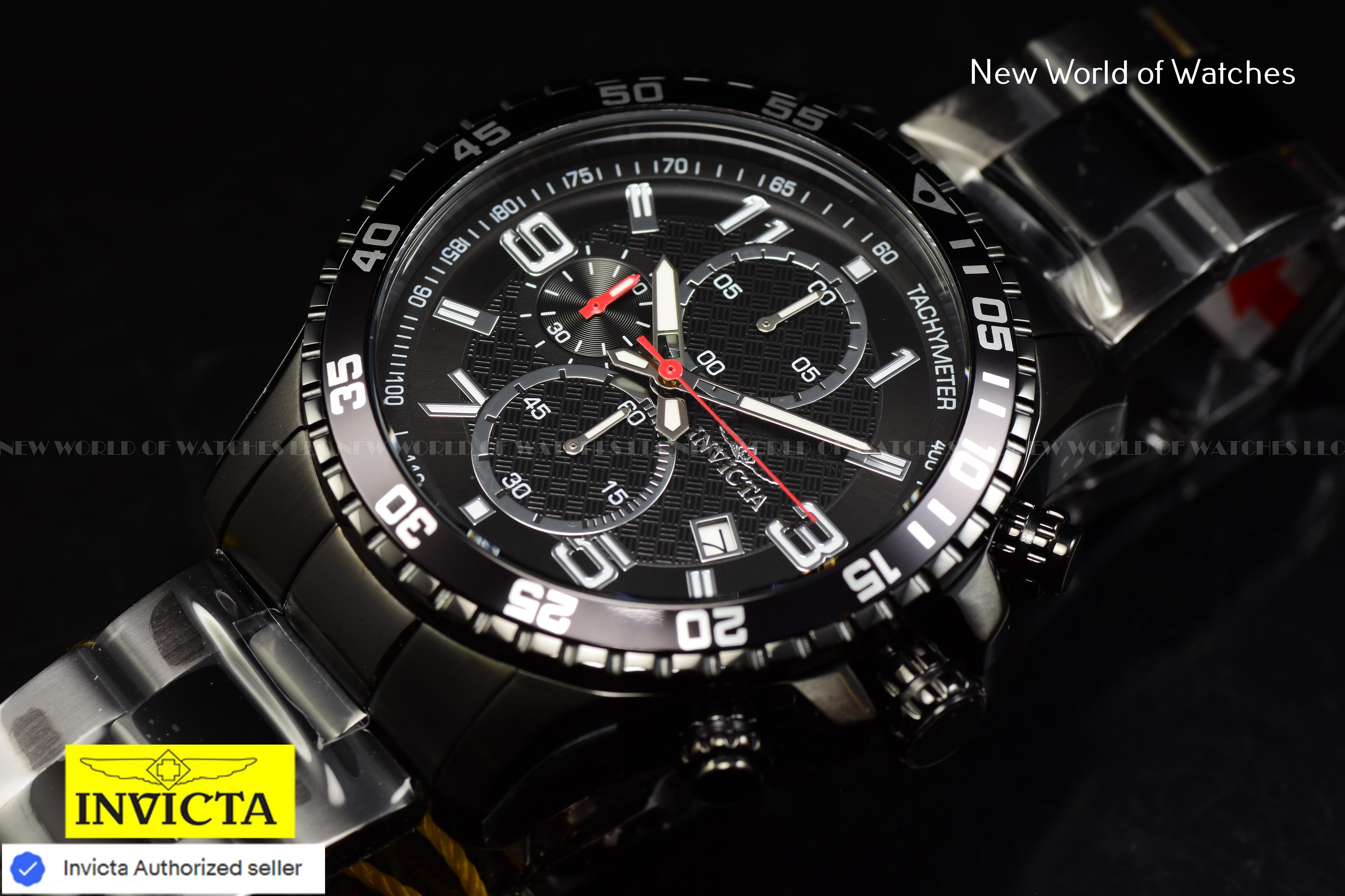 NEW Invicta Men's 45mm Specialty PILOT Chronograph COMBAT TRIPLE BLACK SS Watch
