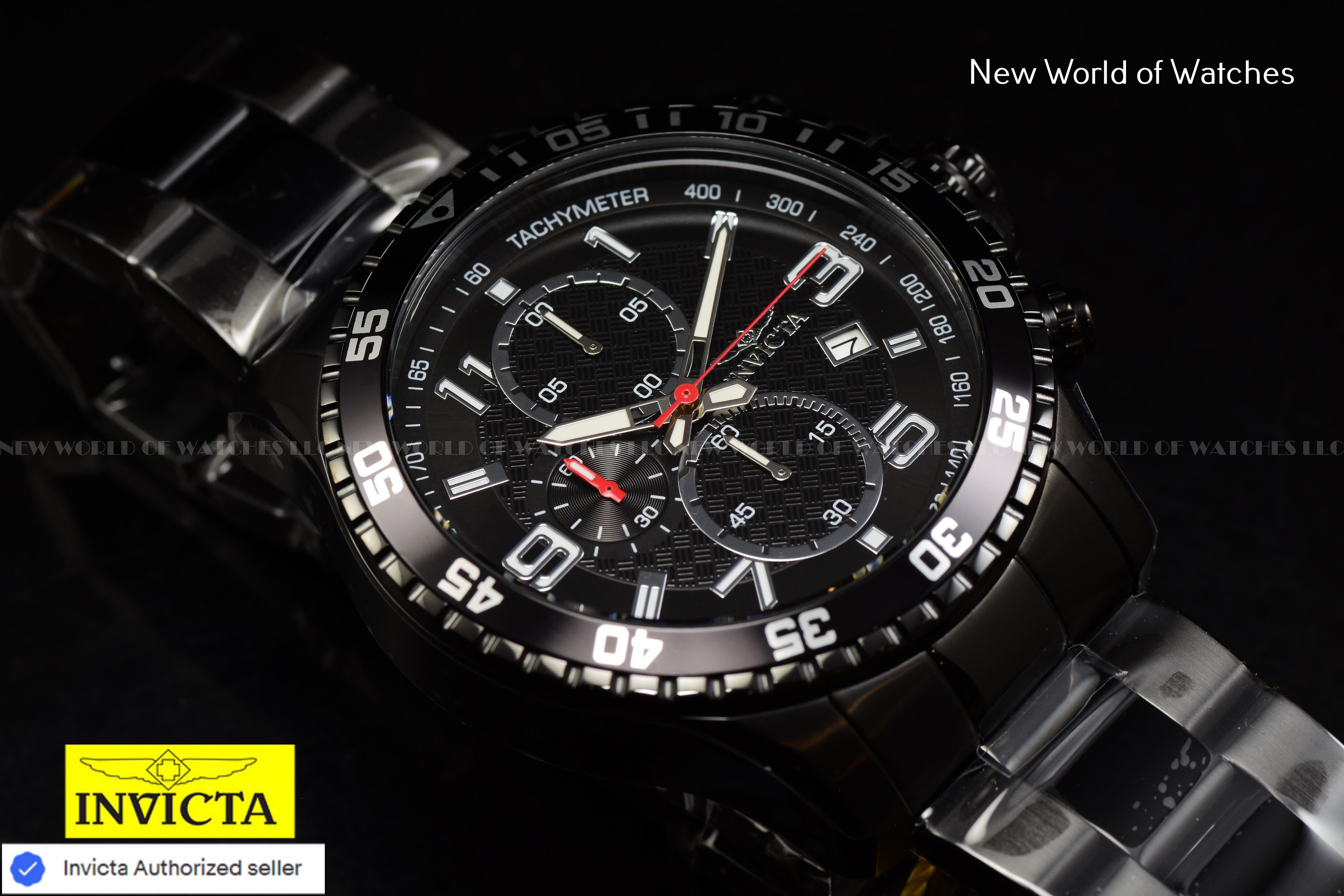 NEW Invicta Men's 45mm Specialty PILOT Chronograph COMBAT TRIPLE BLACK SS Watch