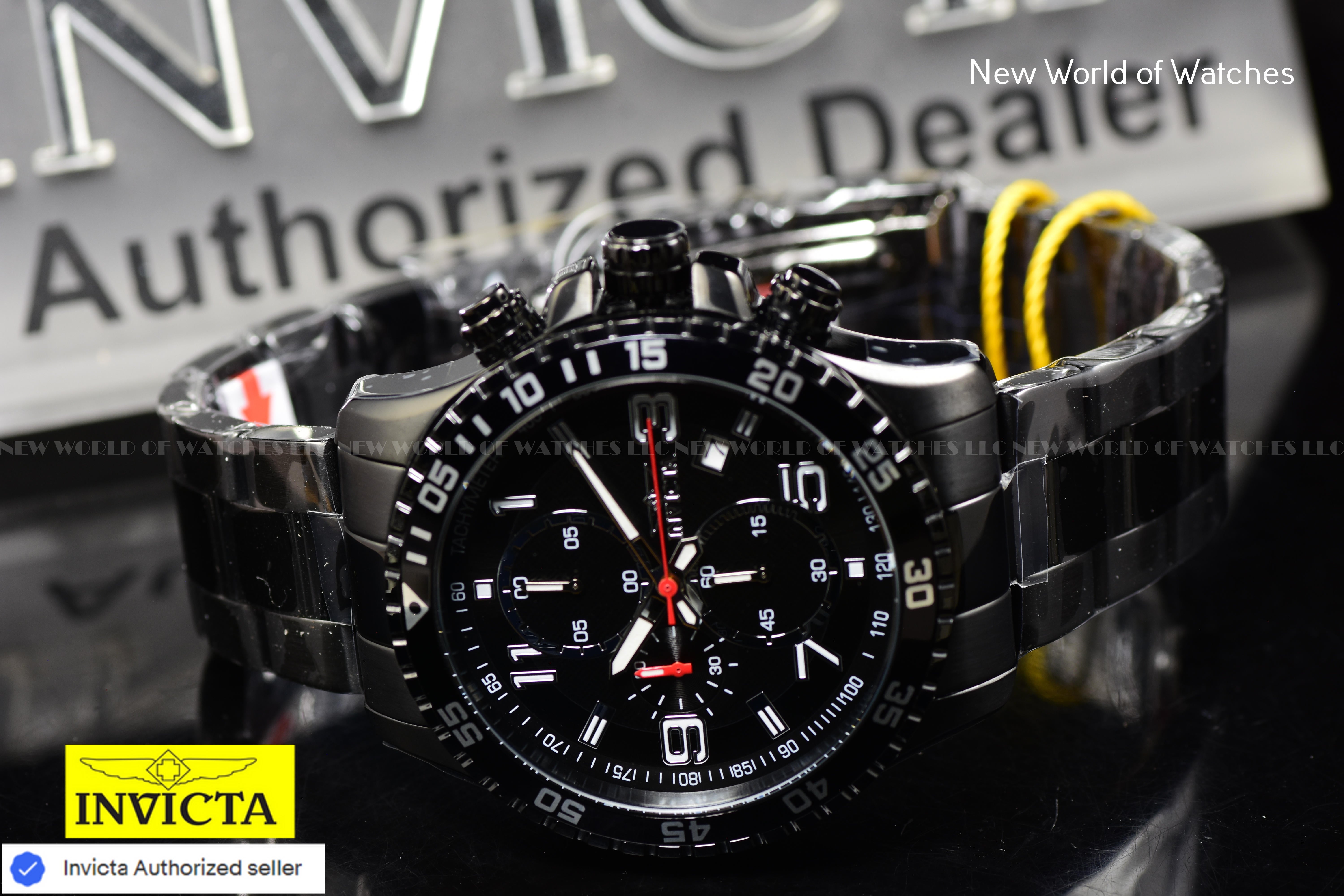 NEW Invicta Men's 45mm Specialty PILOT Chronograph COMBAT TRIPLE BLACK SS Watch