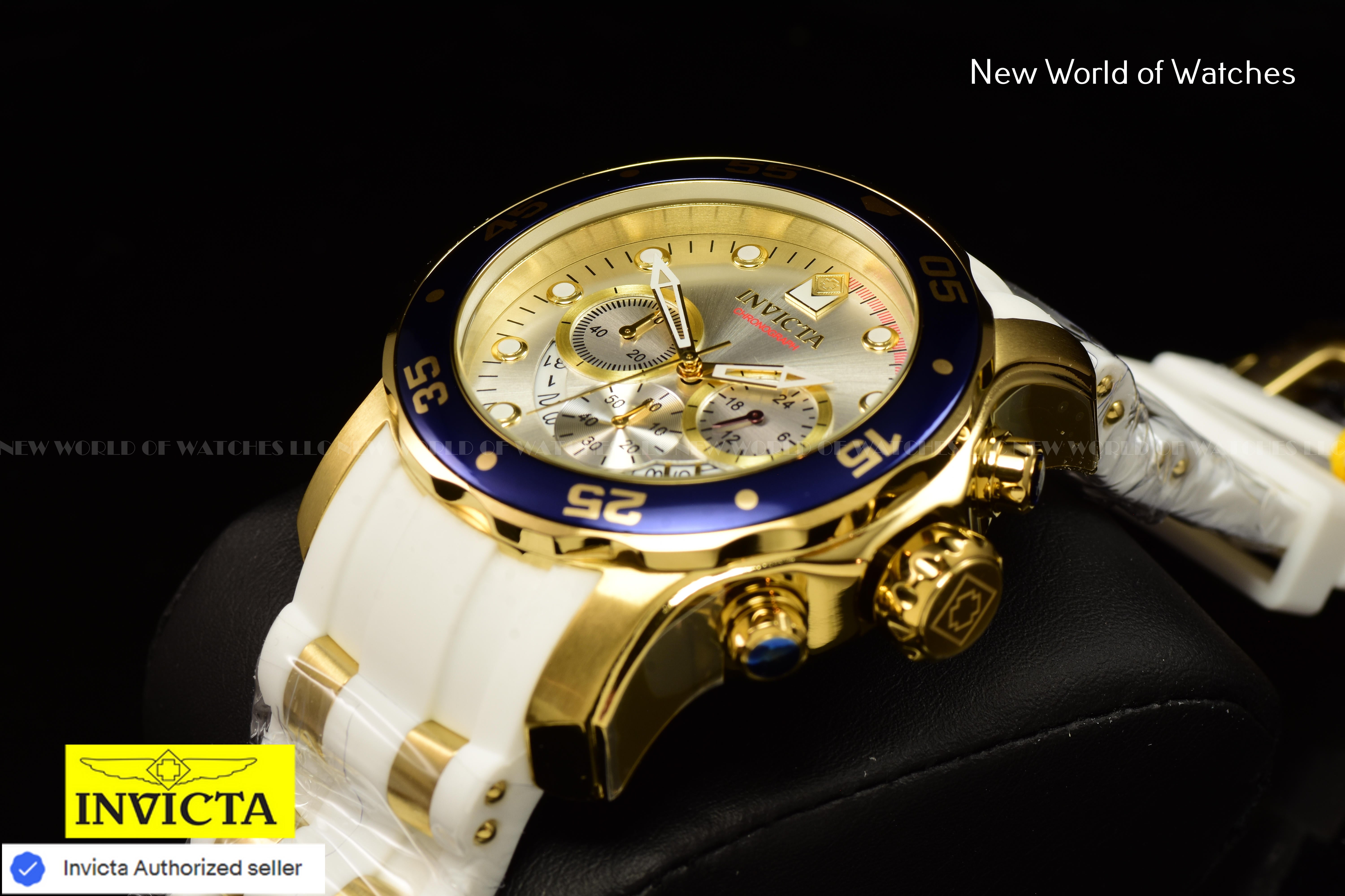 Invicta Men's Pro Diver SCUBA Chronograph Silver Dial 48mm Silicone Band Watch