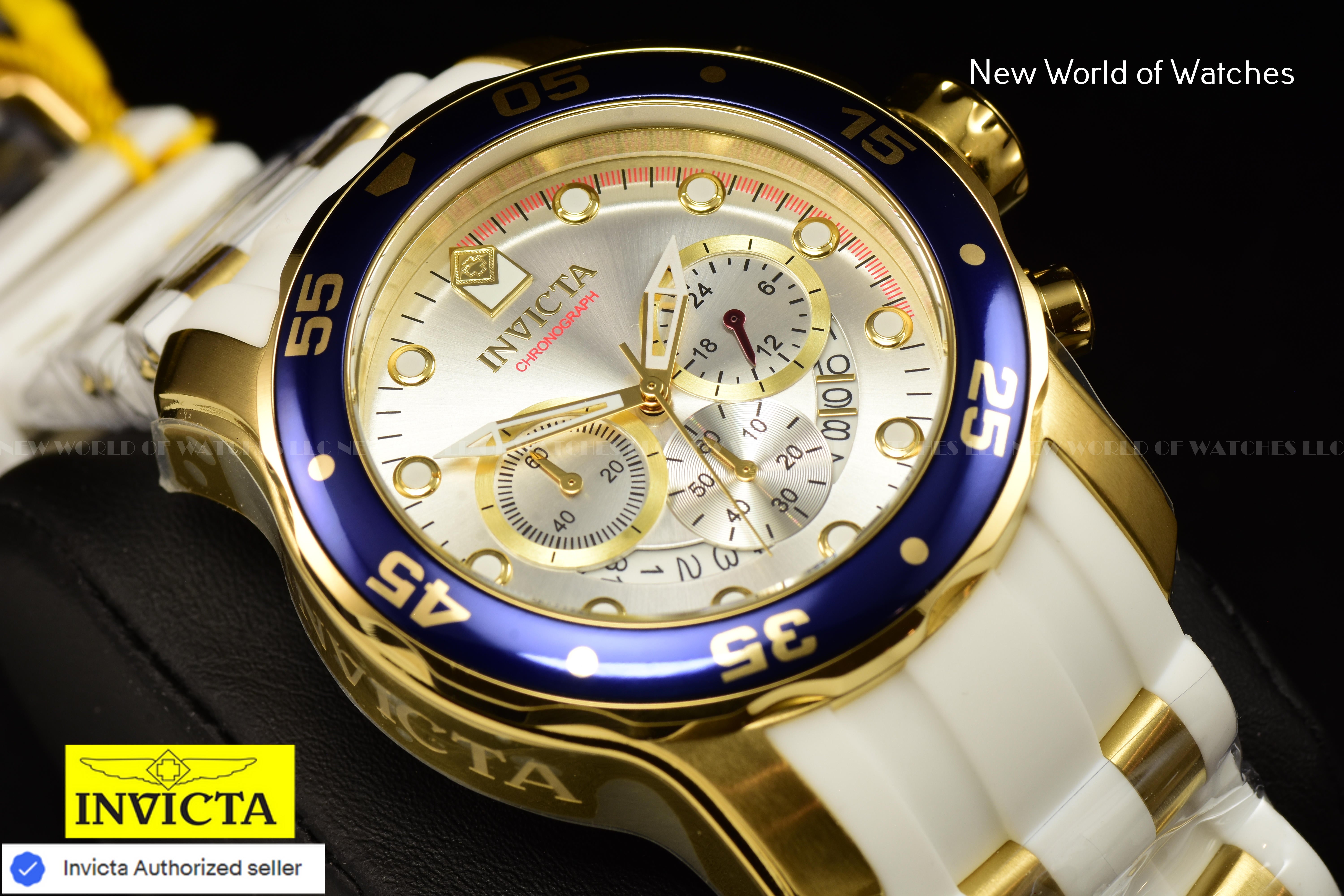 Invicta Men's Pro Diver SCUBA Chronograph Silver Dial 48mm Silicone Band Watch